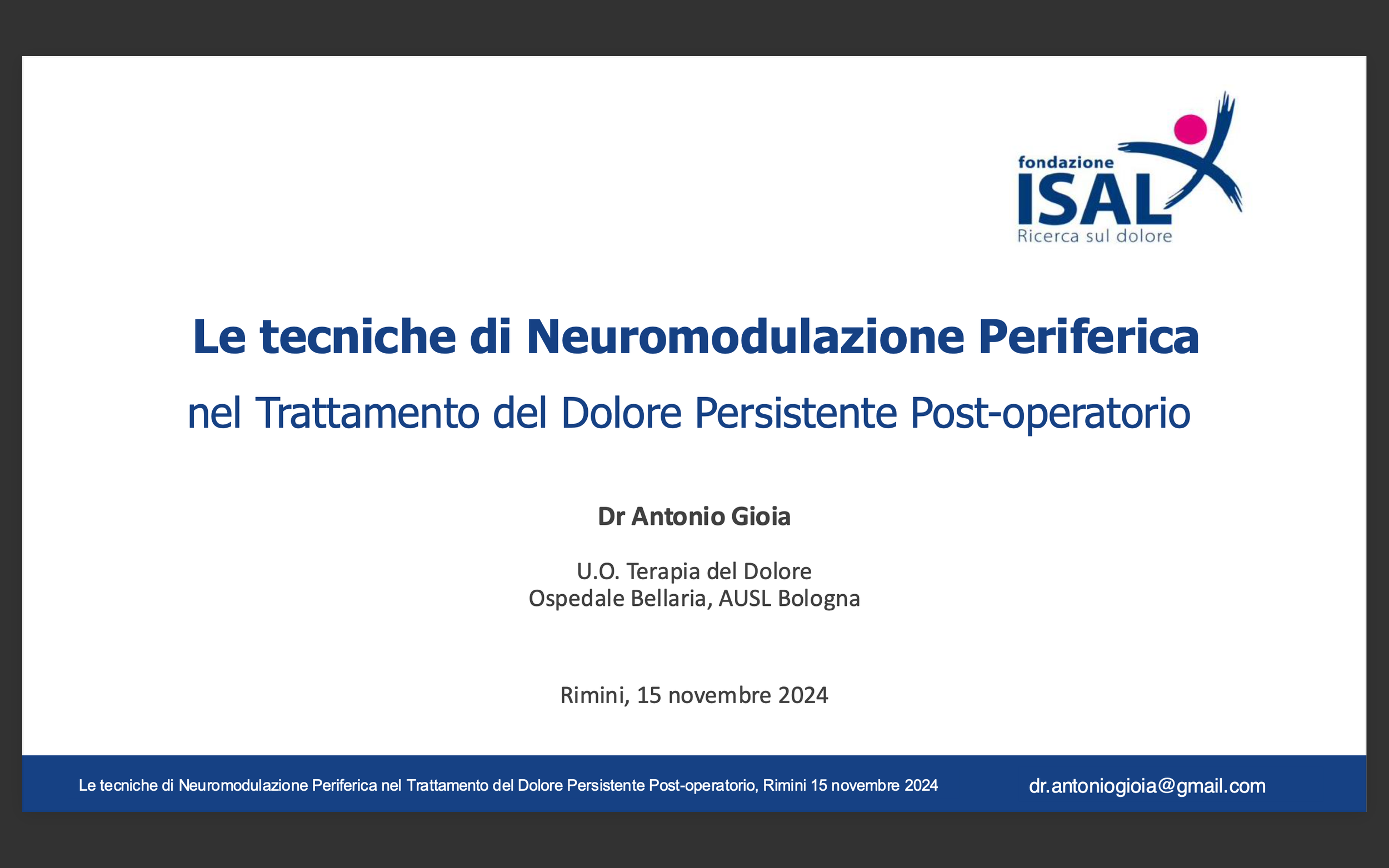 “Tecniche di Neuromodulazione Periferica nel Trattamento del Dolore Persistente Post-operatorio”