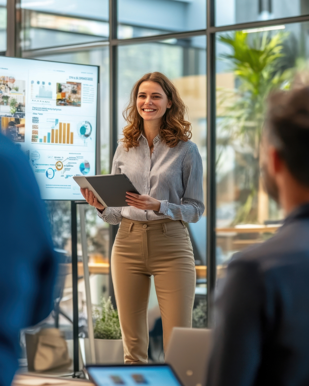 Founder pitching to investors in office — Investor Speak free guide for seed and Series A founders