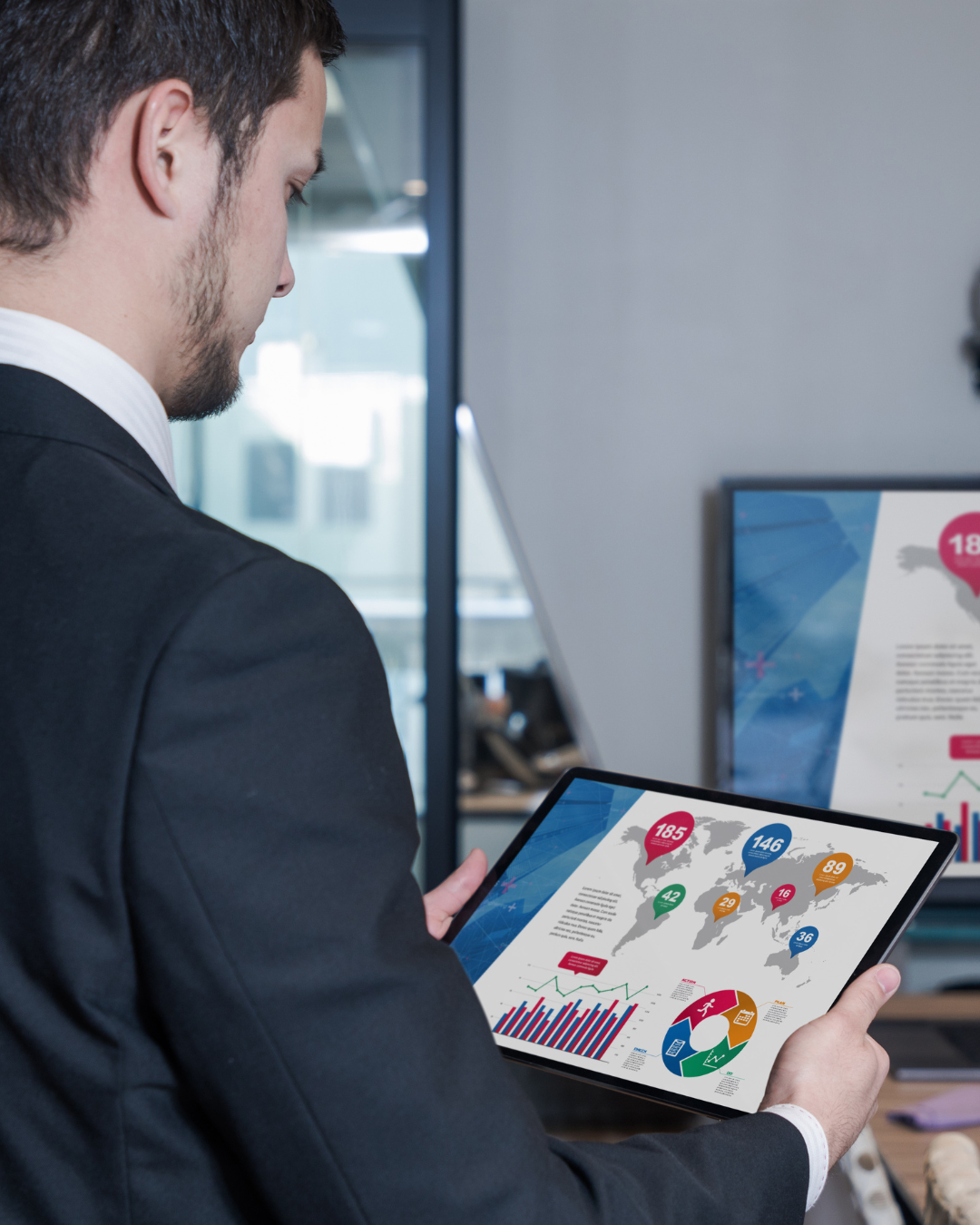 Seed stage tech founder reviewing investor pitch deck before fundraising round