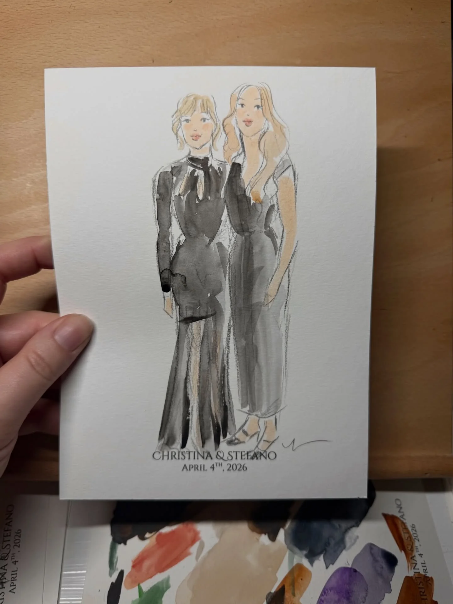 My 2026 wedding season officially kicked off this past weekend with Christina &amp; Stefano&rsquo;s beautiful celebration at Prima Luna 🌙 Such a sweet couple, I had the best time. Some of the kiddos you see sketched here actually joined me at my tab