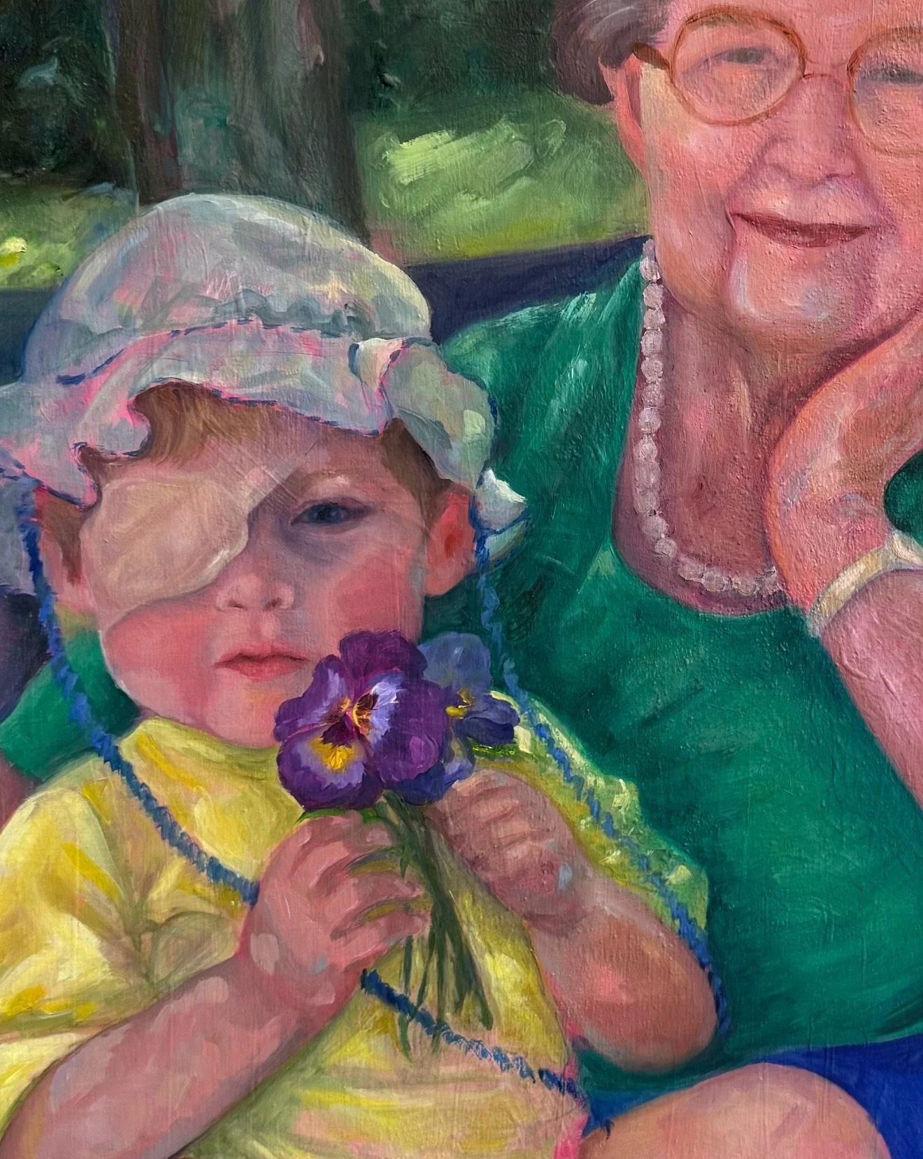 An update (possibly final - haven&rsquo;t decided if it&rsquo;s finished or not!) on this painting, which I think I&rsquo;m calling &ldquo;Self Portrait with Granny&rdquo;. This was my final painting of the year for my &ldquo;Colour Unbound&rdquo; cl