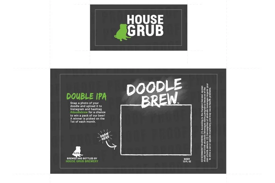 House Grub Doodle Brew Label