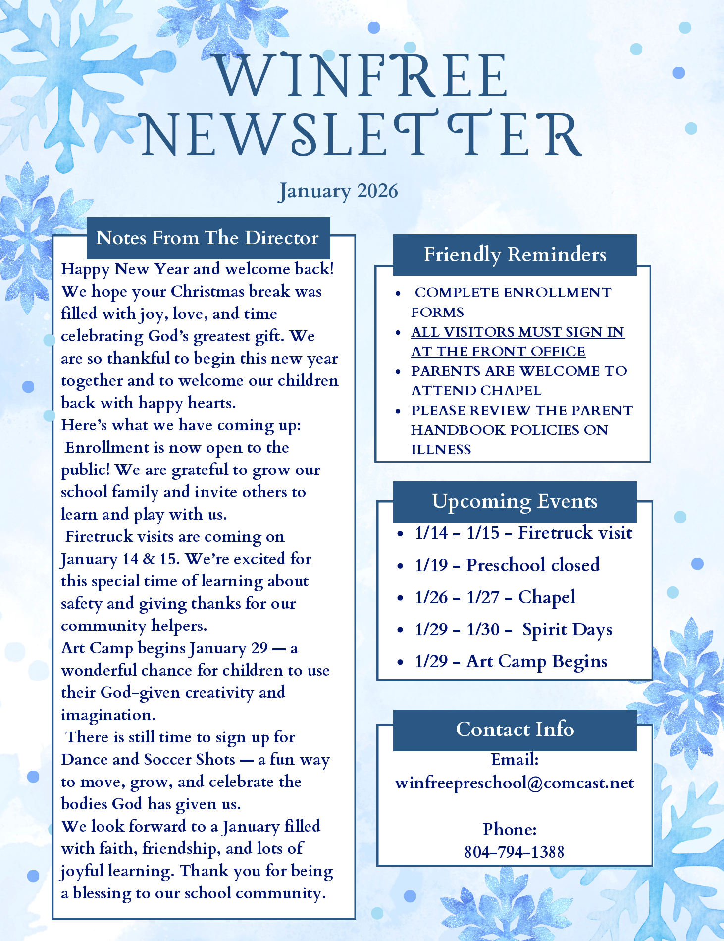 January Newsletter