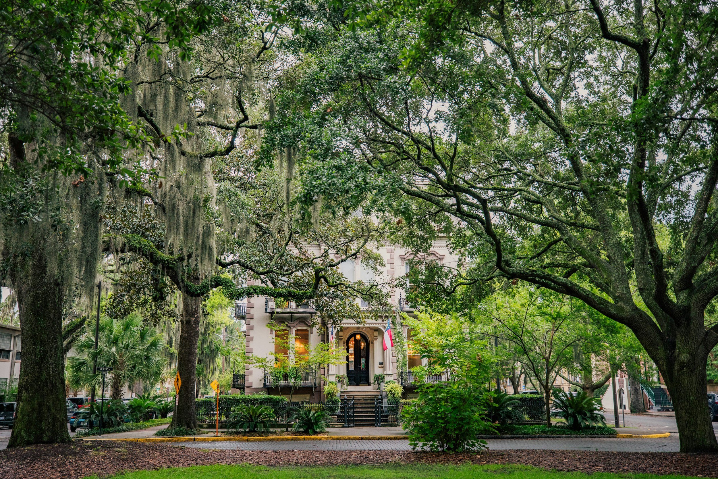 historic home, trees, history, flag, old, door, porchlight, window, balcony