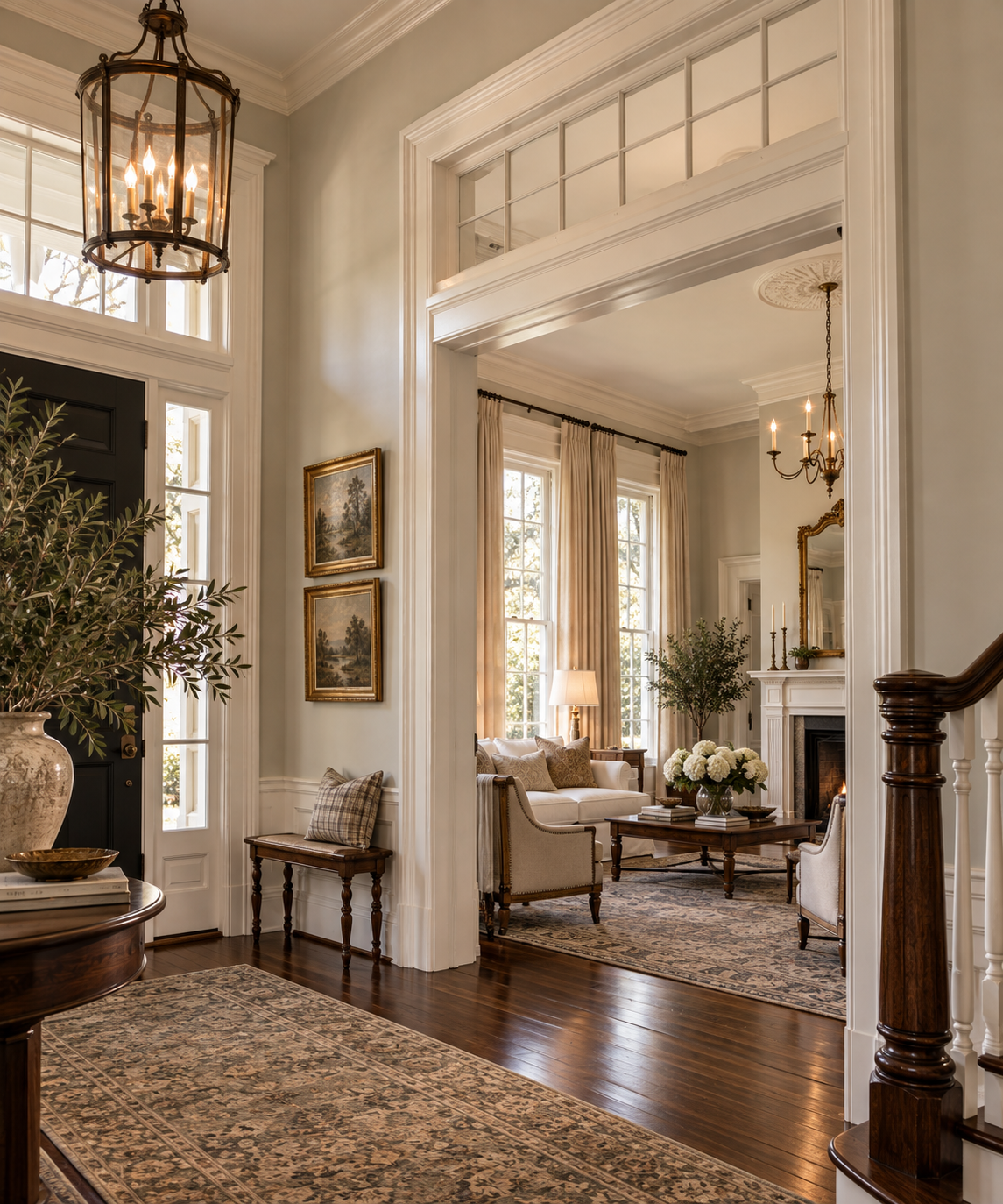 tall ceilings in an old historic home renovated