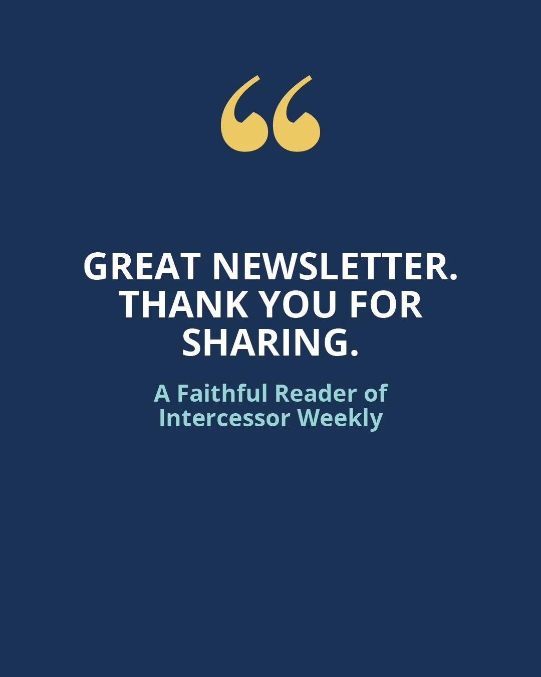 💌 Your encouragement fuels our mission! We are so grateful for partners who are being impacted by the resources we share:

&quot;Great newsletter. Thank you for sharing.&quot; &ndash; GU
&quot;It&rsquo;s wonderful work that you&rsquo;re doing! May G