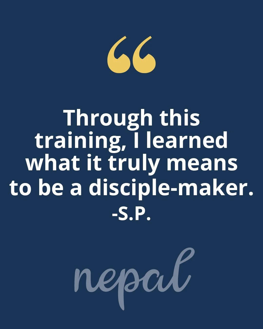 Lives are being transformed as believers discover God's heart for making disciples.

After attending a one-day discipleship training in Nepal, she shared how the biblical teaching challenged her, strengthened her faith, and gave her practical tools t
