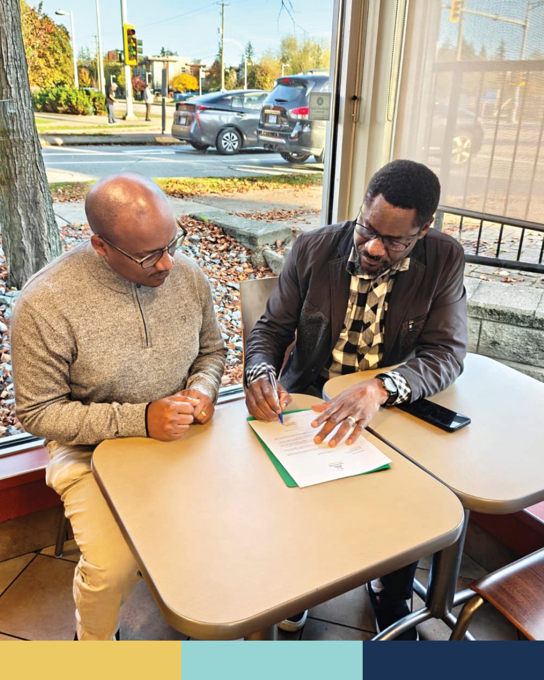 It&rsquo;s official! We&rsquo;re delighted to announce that Dr. Murphy Ode has signed his employment agreement and is now the new Executive Director of Foundations4Living!

David Kithinji, F4L Canada Board Chairman (left), met with Murphy to sign the