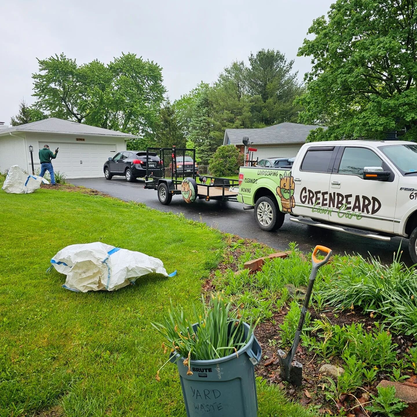 Another day of shrub, plant, and weed removal to get the flower beds ready for mulch! #landscaping