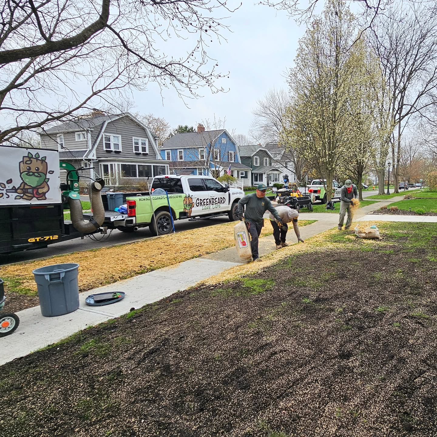 Last summer was really hard on lawns all across Ohio and our lawn repair and improvement services are in full swing for the next few weeks. It's time to get that grass back and looking good! 🌱☀️