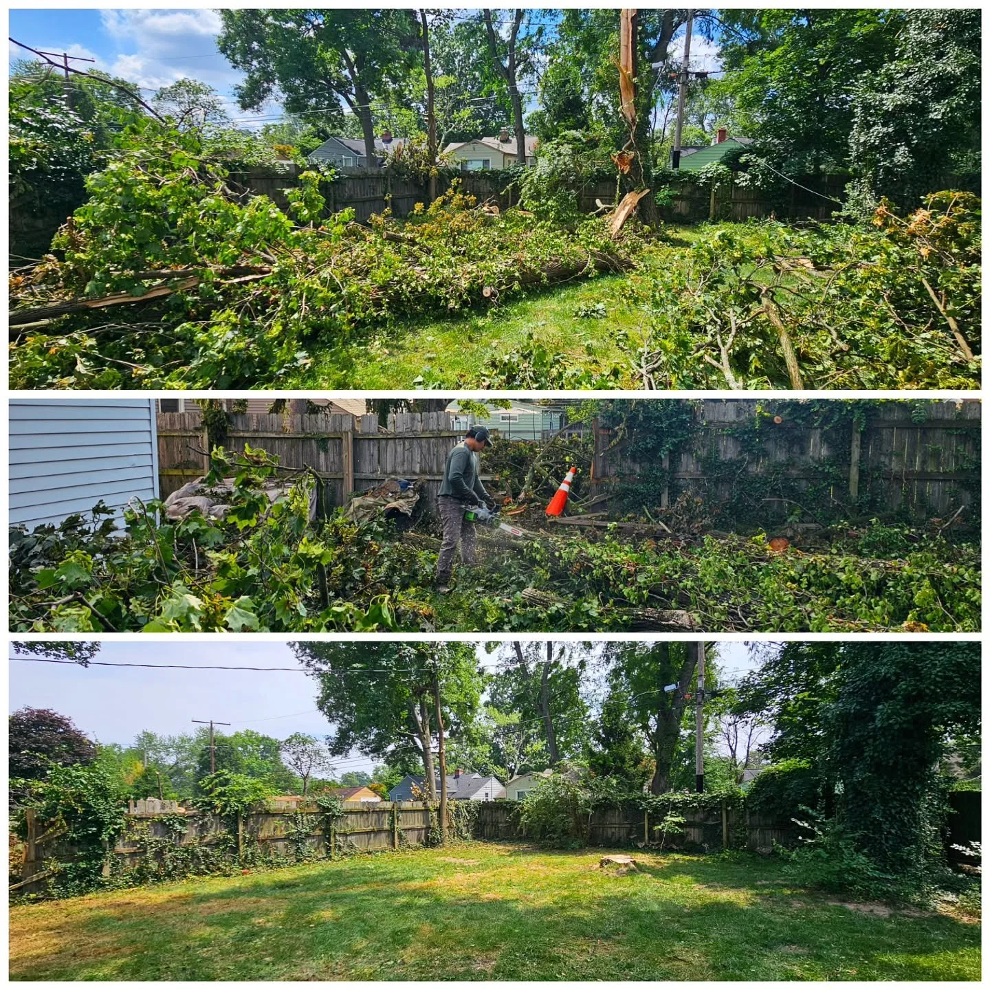 Storm damage? Handled. π³β‘
We removed a massive amount of fallen tree debris after the storm and gave this backyard a fresh start. From chaos to clean in a day’s work.
#StormCleanup #TreeRemoval