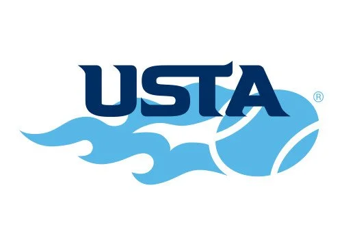 U.S. Tennis Association (USTA) logo featuring the word USTA and a stylized tennis ball with motion lines.