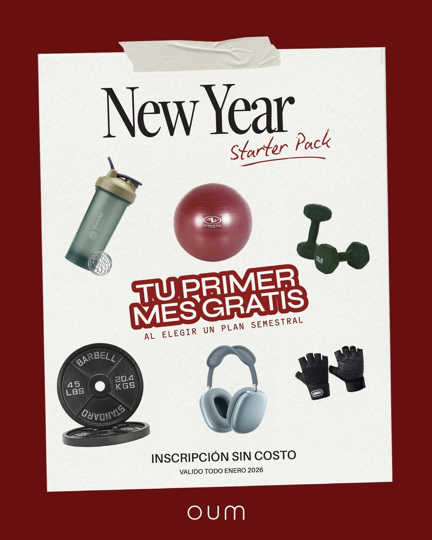 Empieza el 2026 con intenci&oacute;n y presencia.
Inscr&iacute;bete este enero sin costo de inscripci&oacute;n y al elegir un plan semestral, te regalamos un mes.
Vis&iacute;tanos en planta baja (Membres&iacute;a OUM) o escr&iacute;benos por Whatsapp