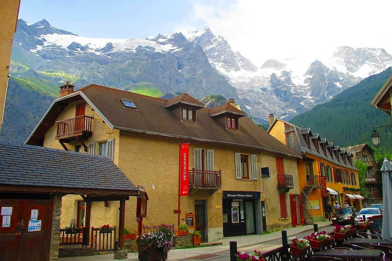 The beautiful scenery in the French village of La Grave in the Alps. 