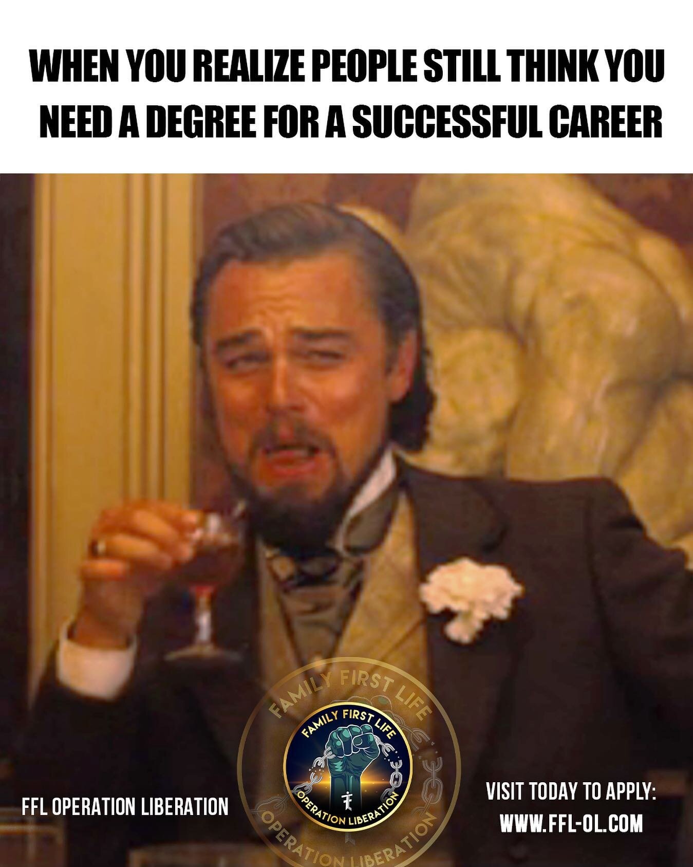 Our agency proof that you don&rsquo;t need a degree to have a successful career 🏆

 - Message us today about joining our team 🤝
.
Message us today for serious inquiries about joining the best team in the industry! 
.
.
Visit our site today: www.FFL