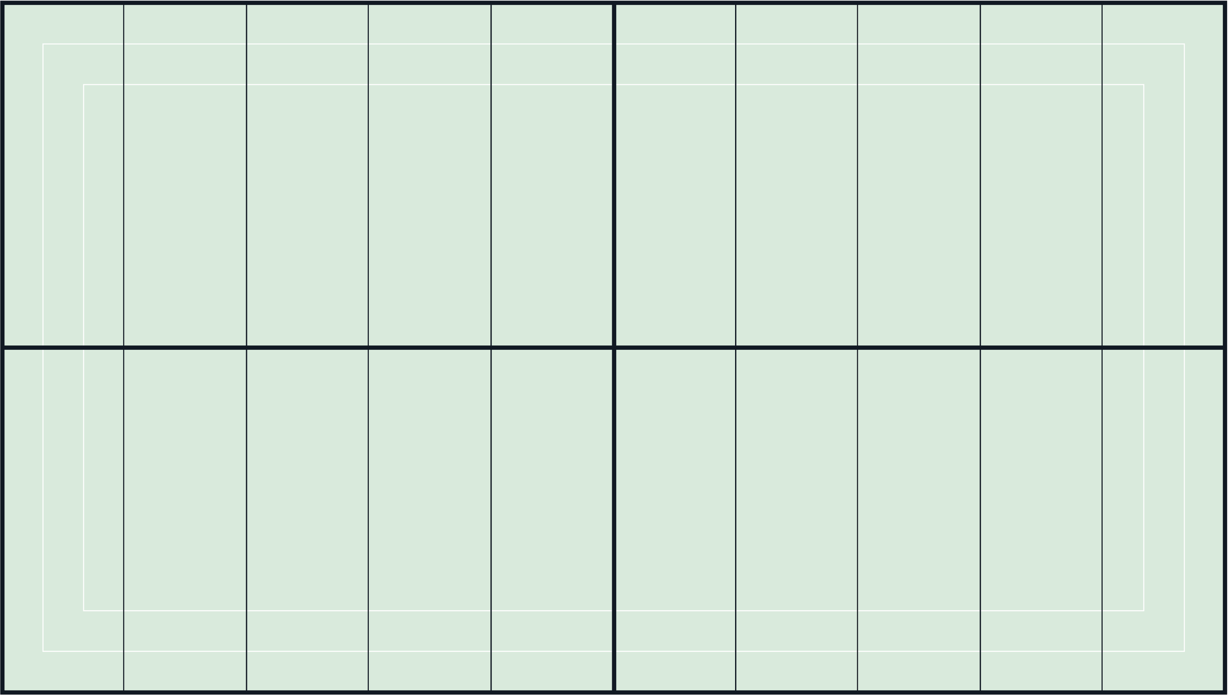 Layout is key in establishing a cohesive and compelling style that brings the Dealer
Connect visual identity to life. This 10-column grid system allows for flexibility within the system while providing an underlying structure for the overall package.