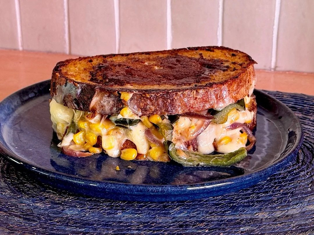 Spent the weekend in my Mazatl&aacute;n kitchen testing two of the coziest, cheesiest fall comfort sandwiches:

🧀 Rajas y Elote Grilled Cheese with Salsa Roja
🍗 Queso-Crusted Chicken Tinga Torta with Black Beans

Yes, I taste-tested both (for resea