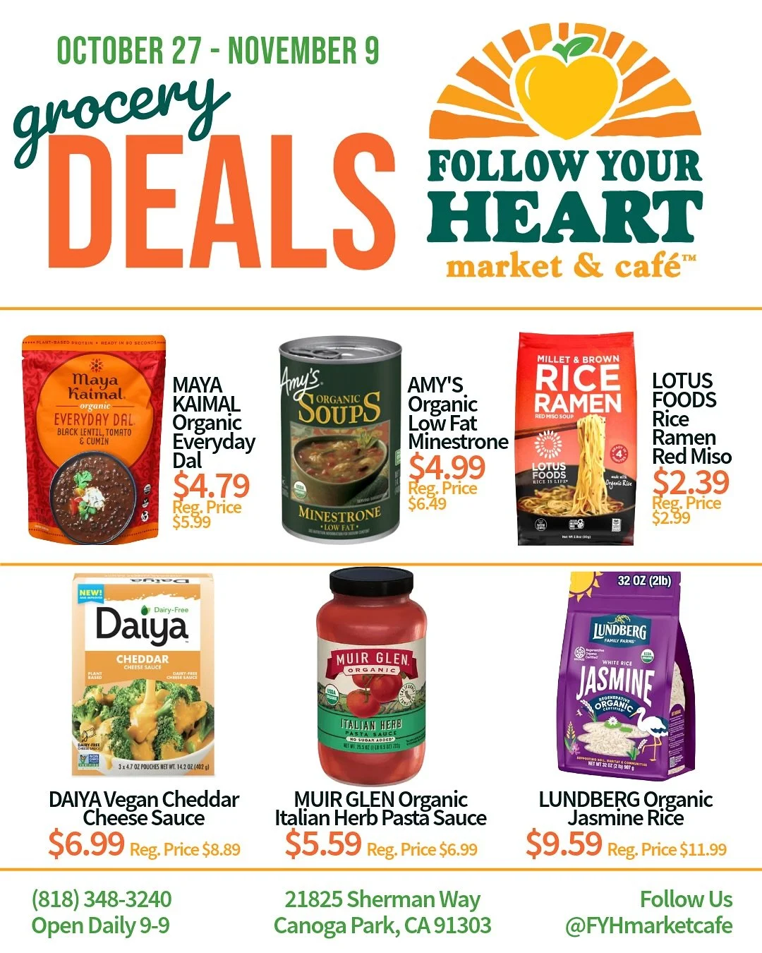 Happy Monday 🌞 We’re starting the week off with a new round of grocery sales! 🛒  Save on cosy autumn ready-meals like @mayakaimalfoods Everyday Dal, @amyskitchen Minestrone and @lotusfoods Red Miso Ramen 🧡🍂 Also don’t forget it’