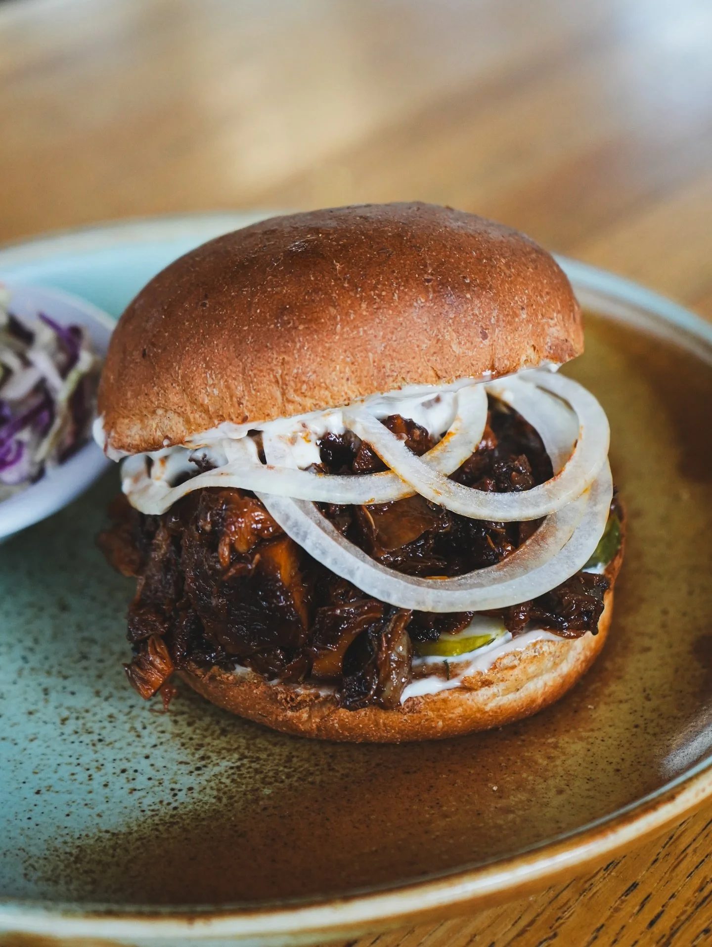 We had a lot of mushrooms, so Chef made a Special! 💫 BBQ Chopped Steak Sandwich 🍄 

Organic Lion&rsquo;s Mane &amp; Blue Oyster Mushroom BBQ Steak, Pickles, White Onion and Vegenaise in our Housemade Bun. Served with our Housemade Coleslaw. Availab