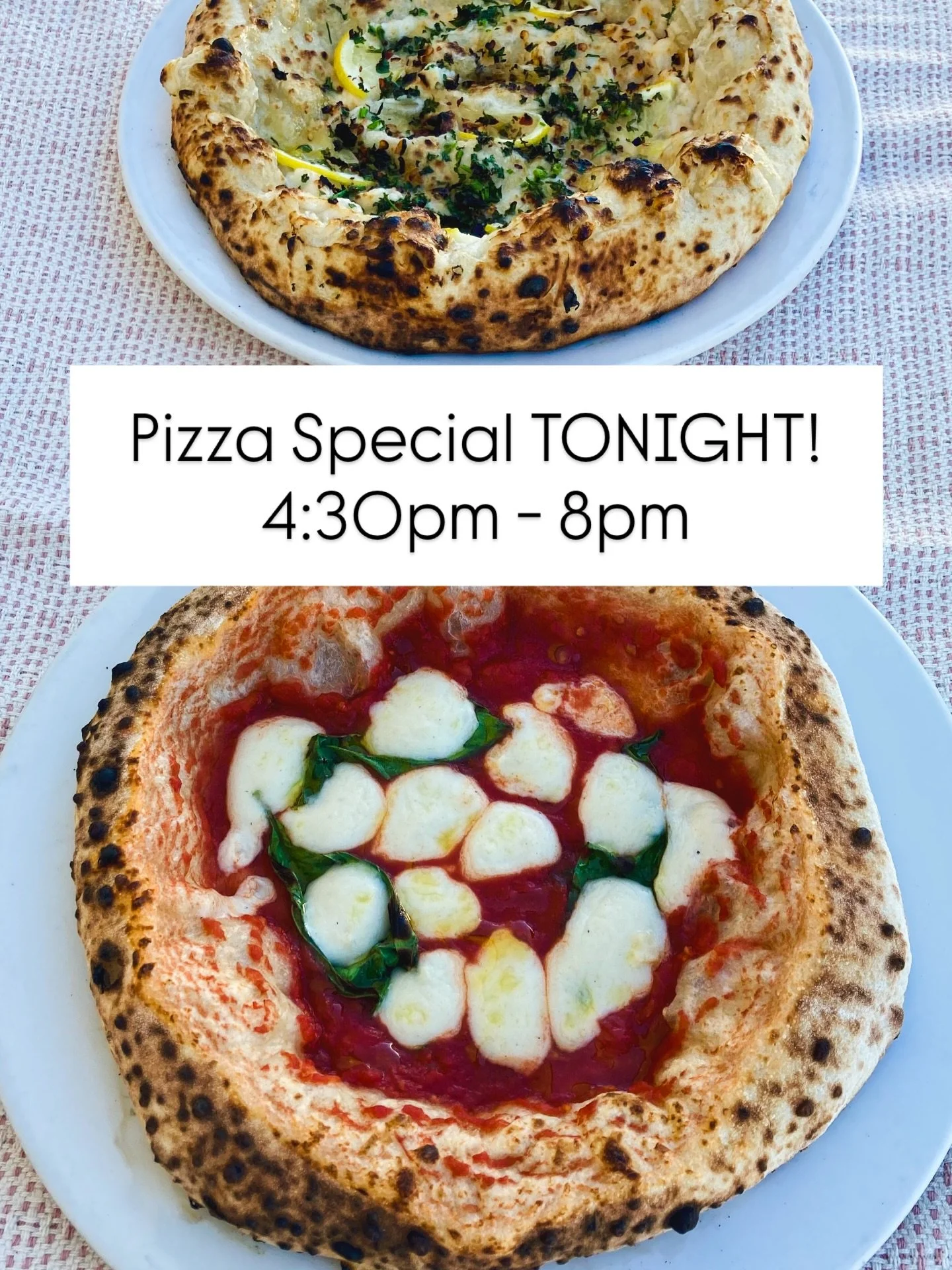 This is your final reminder that we are serving pizza, TONIGHT! 🤩 The classic Margherita &amp; crowd favorite Aglio e Olio are on the menu 🍕🍋🔥💕 

We also have craft beers on tap, delicious natural/organic wines, hard kombuchas, and other tasty d