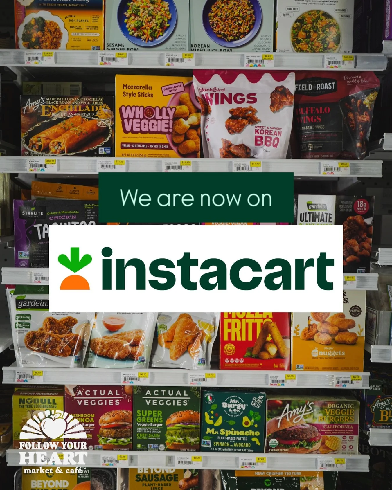 Watching the #SuperBowl 🏈 and realized you forgot something? Order from us on Instacart! 🛒🌱☀️ 

We are happy to announce that we just recently partnered with @instacart - you can now have all of your #plantbased groceries and snacks, #organic prod