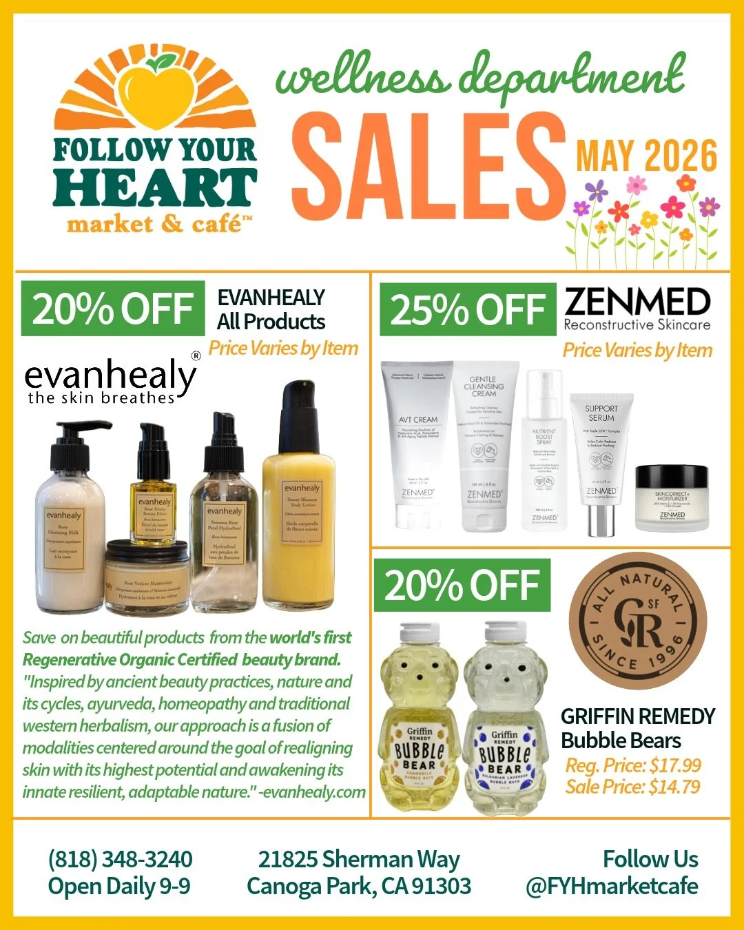 Happy Friday! It&rsquo;s the first of the month, and at FYHMC, that means new sales for our Wellness Department 🌼 We are featuring one of our favorite brands @evanhealy 🫧 Check out other deals on some big brands entire lines, such as ZENMED, Jarrow