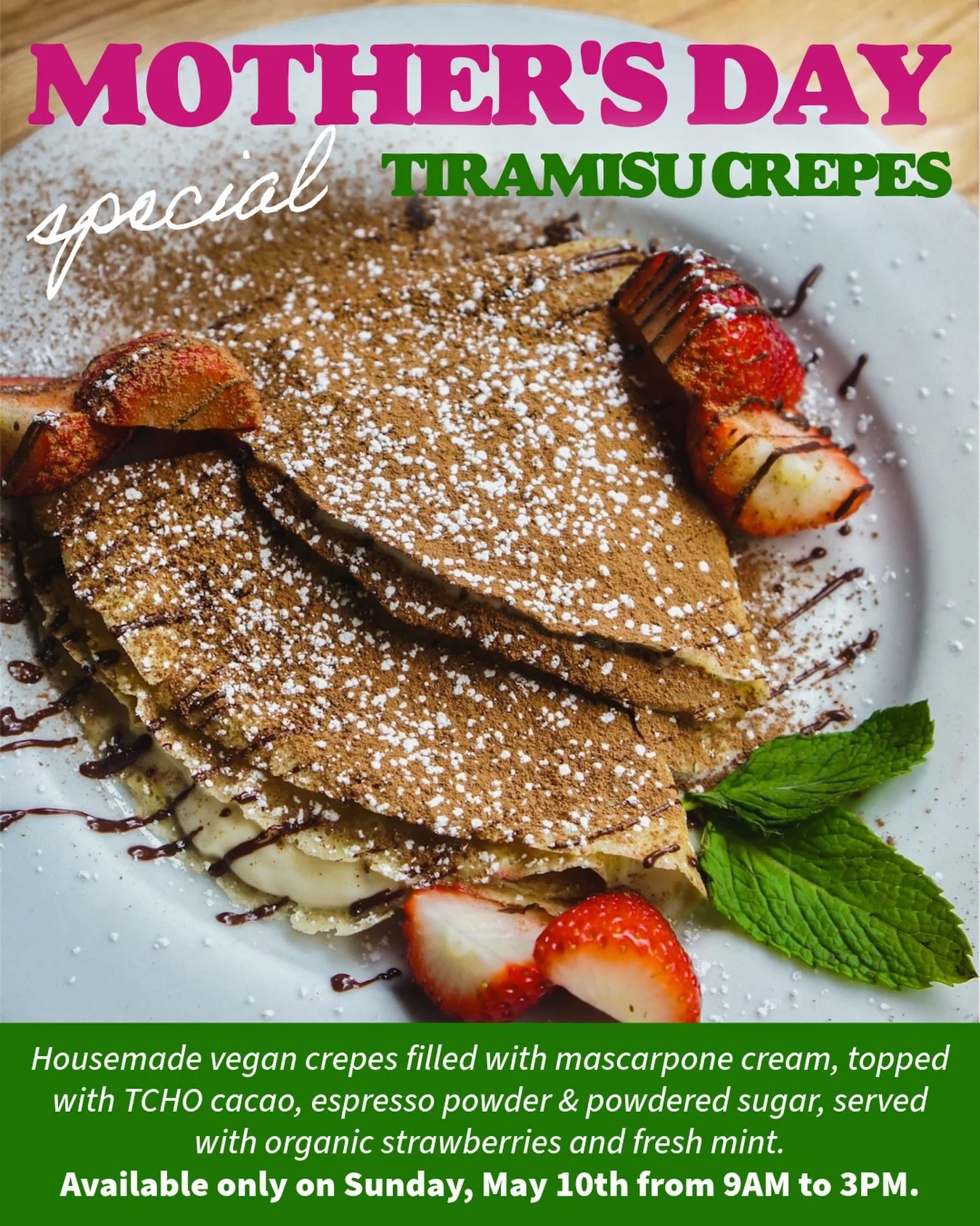 Next Sunday 😊💕 We&rsquo;re serving these wonderful Tiramisu Crepes for Mother&rsquo;s Day! Bring your moms/grandmothers/mom-figures&hellip;they all deserve a sweet treat on their special day of celebration 💐 Sunday only from 9-3 🌼

#FYHmarketcafe