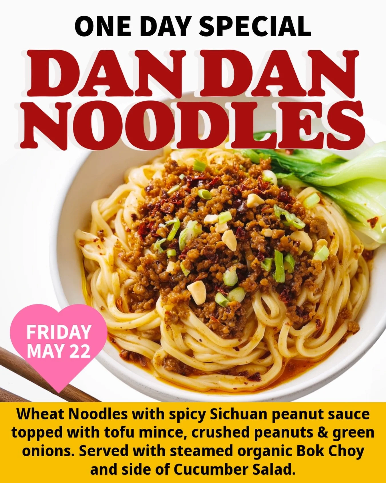 TOMORROW‼️ You kept asking, so we&rsquo;re bringing it back 🔥 Dan Dan Noodles will be available tomorrow from 11AM to 8PM 🍜 You don&rsquo;t want to miss it!!