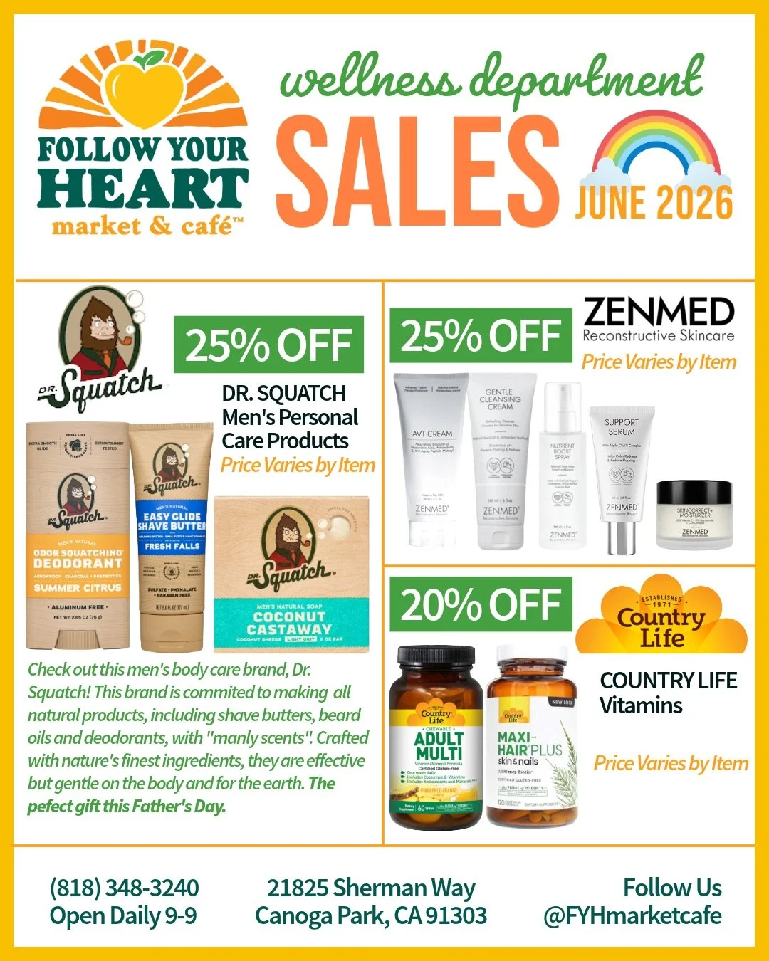 New month = new deals in our Wellness department! 🌈 We&rsquo;re featuring a new line of products we are carrying @drsquatch, a self-care brand dedicated to crafting natural self care products for men! The perfect Father&rsquo;s Day gift idea 👏 Also