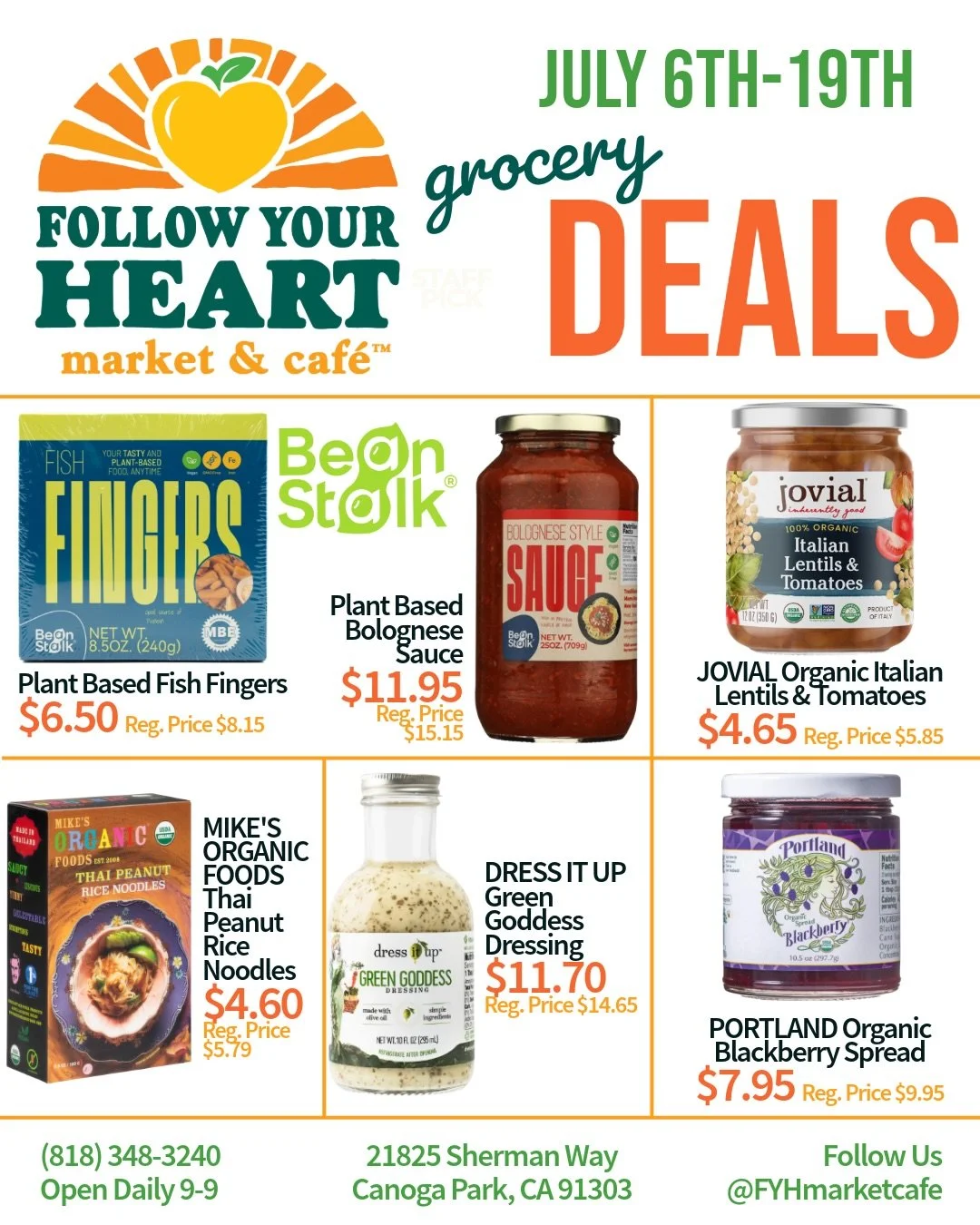 New round of sales in our grocery department ✌️ and a reminder that we have tons of deals in our wellness aisle too! 
Thank you for supportingour plant based natural market 🥰💕🌿 

#FYHmarketcafe