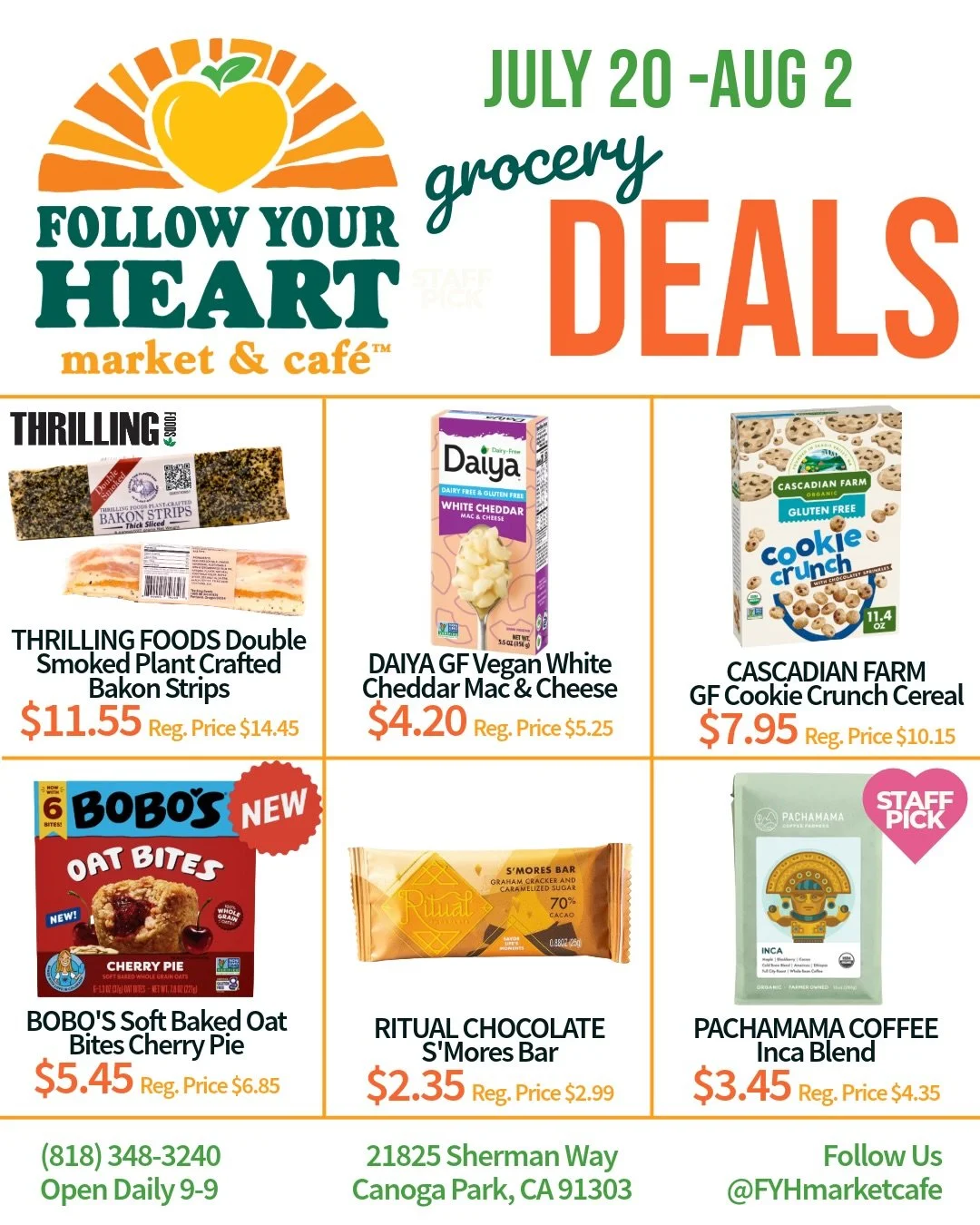 NEW SALES! 💫 Save on @thrillingfoods Bakon Strips 🥓 GF swaps of boxed Mac n&rsquo; Cheese 🧀 and a childhood favorite cereal 🥣 brand new Soft Baked Oat Bar from @eatbobos 🍒 campfire flavored chocolate @ritualchocolate 🍫 and a delicious everyday 