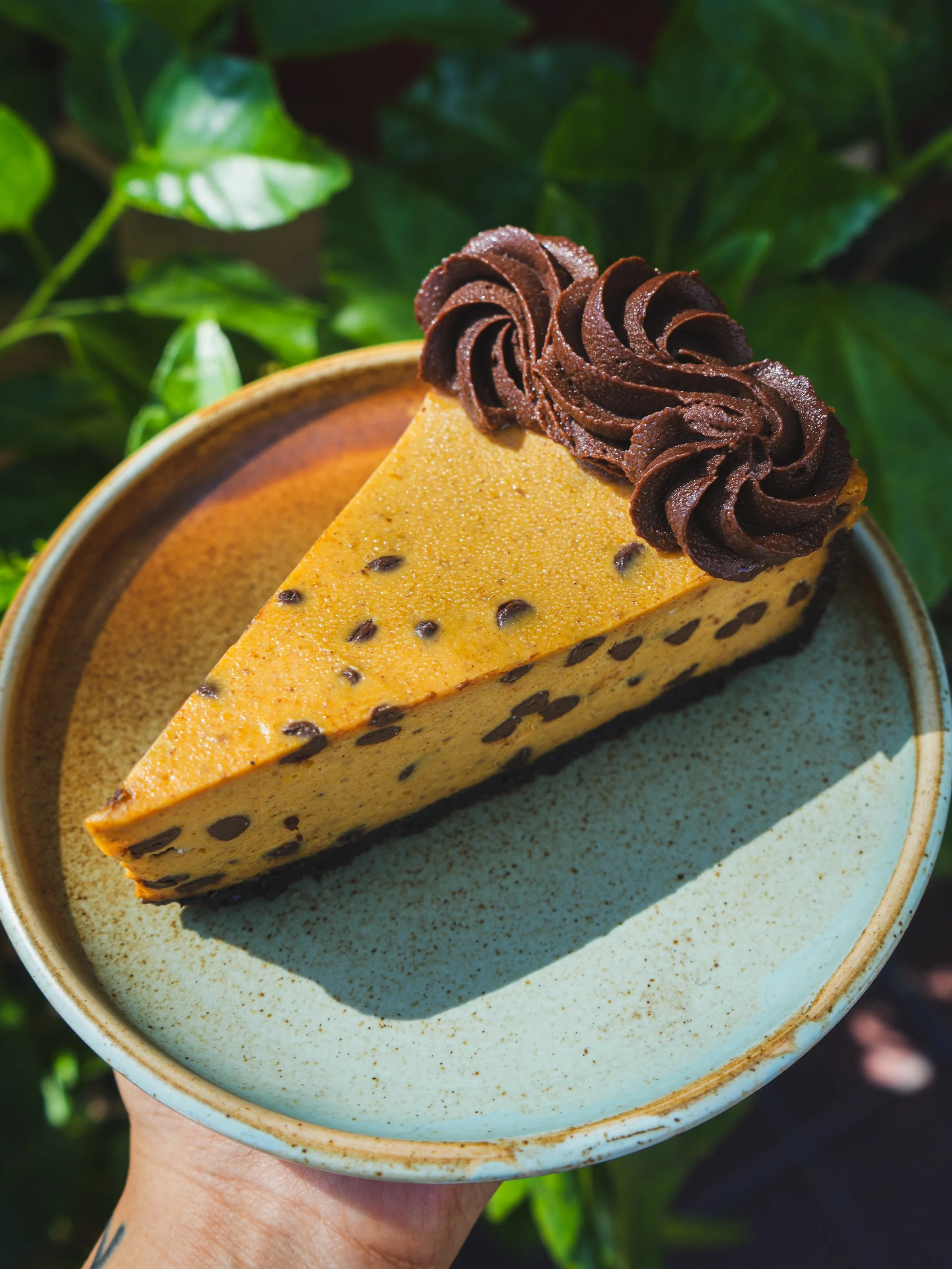 Pumpkin Chocolate Chip Cheesecake has just arrived from @risingheartsbakery!! 🎃🧡 Yes, it is vegan AND gluten free and yes, you should come try it this weekend 🙂&zwj;↕️😄🌱

We hope to see you soon! 

#FYHmarketcafe #supportsmallbusiness #supportve