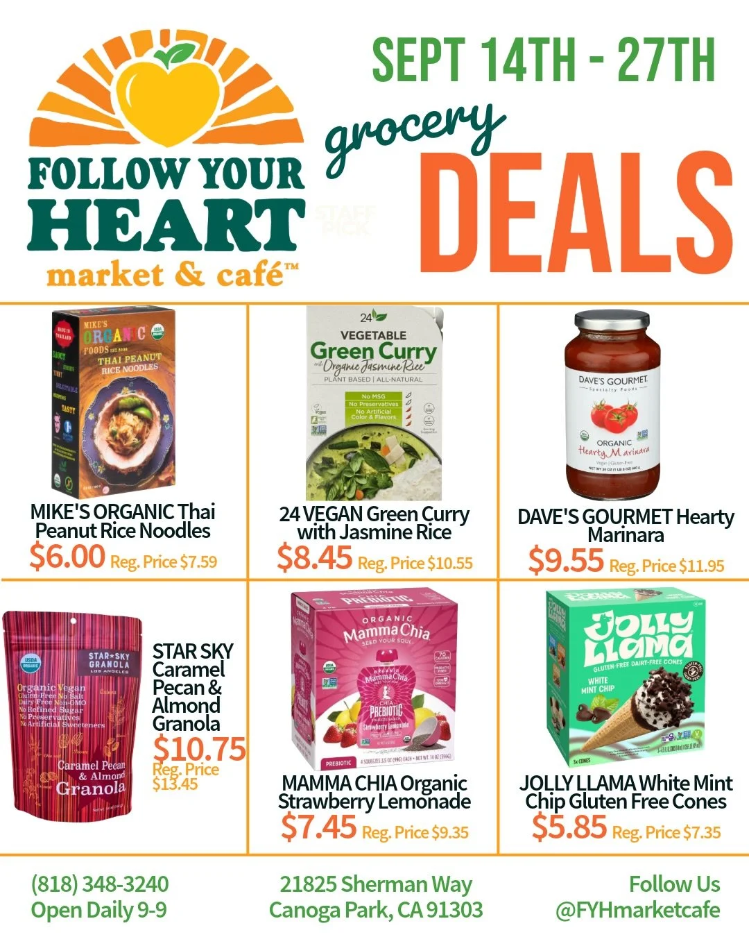 On sale now: warm and comforting quick meals, school-friendly snacks, and @thejollyllamaco ice cream cones and more 👀🛒🌱 Stop by before the sales end!!!