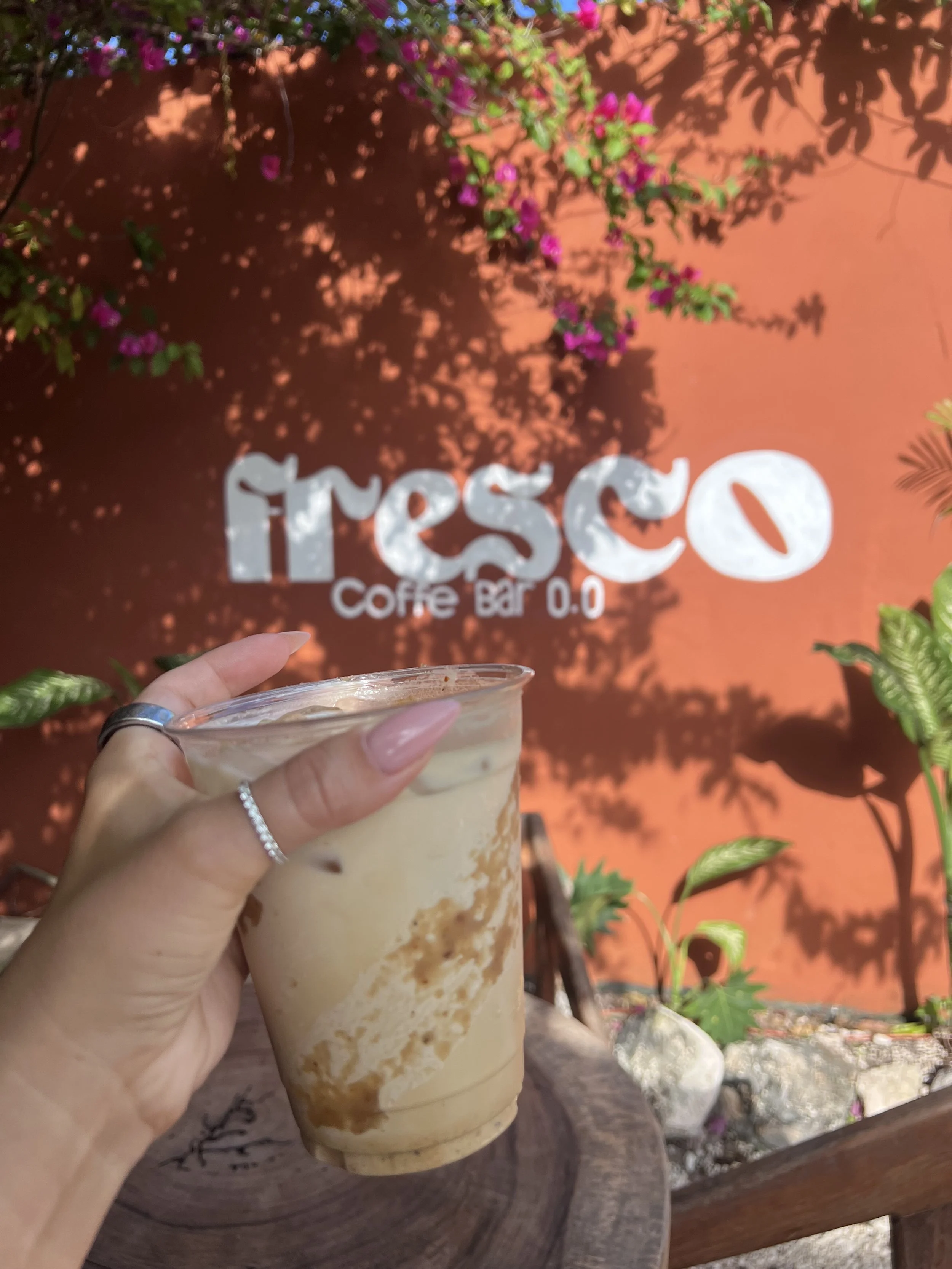 📍Fresco, Bacalar 
fresh peanut coffee