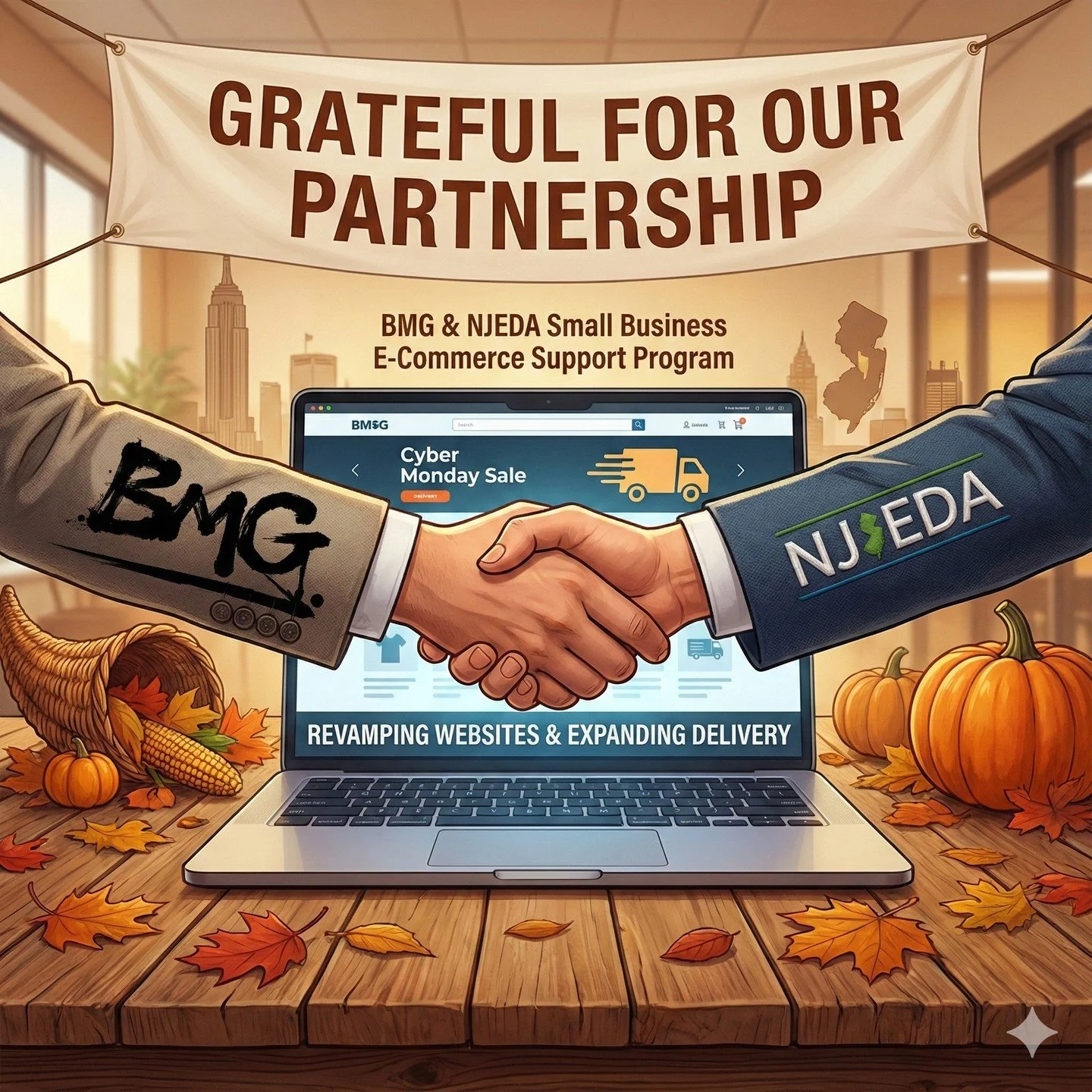 This Thanksgiving, We're thankful for the opportunity to support New Jersey&rsquo;s business community through our partnership with the NJEDA Small Business E-Commerce Support Program. It&rsquo;s been inspiring to watch NJ companies revamp their digi