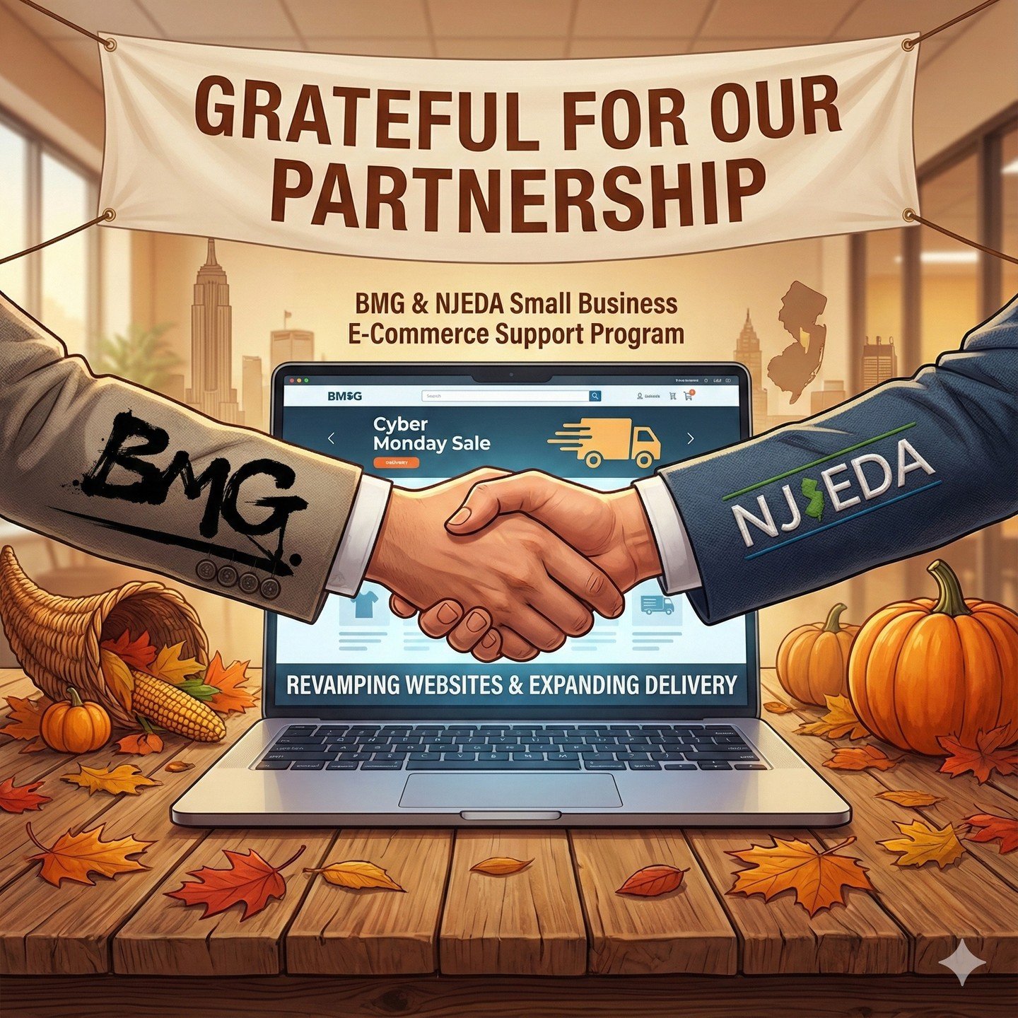 This Thanksgiving, We're thankful for the opportunity to support New Jersey&rsquo;s business community through our partnership with the NJEDA Small Business E-Commerce Support Program. It&rsquo;s been inspiring to watch NJ companies revamp their digi