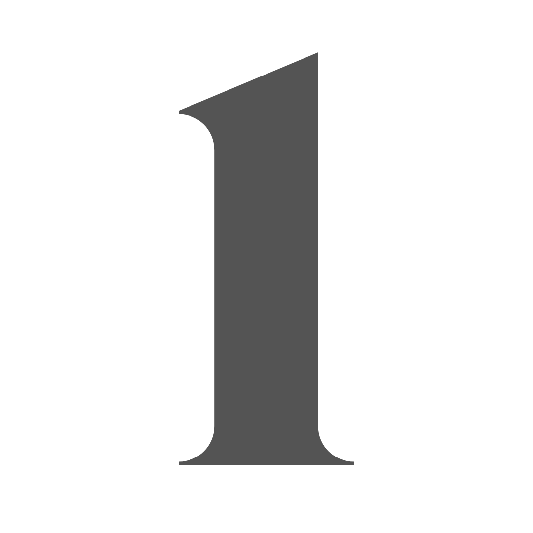 A large, gray number one in the center of a black background.