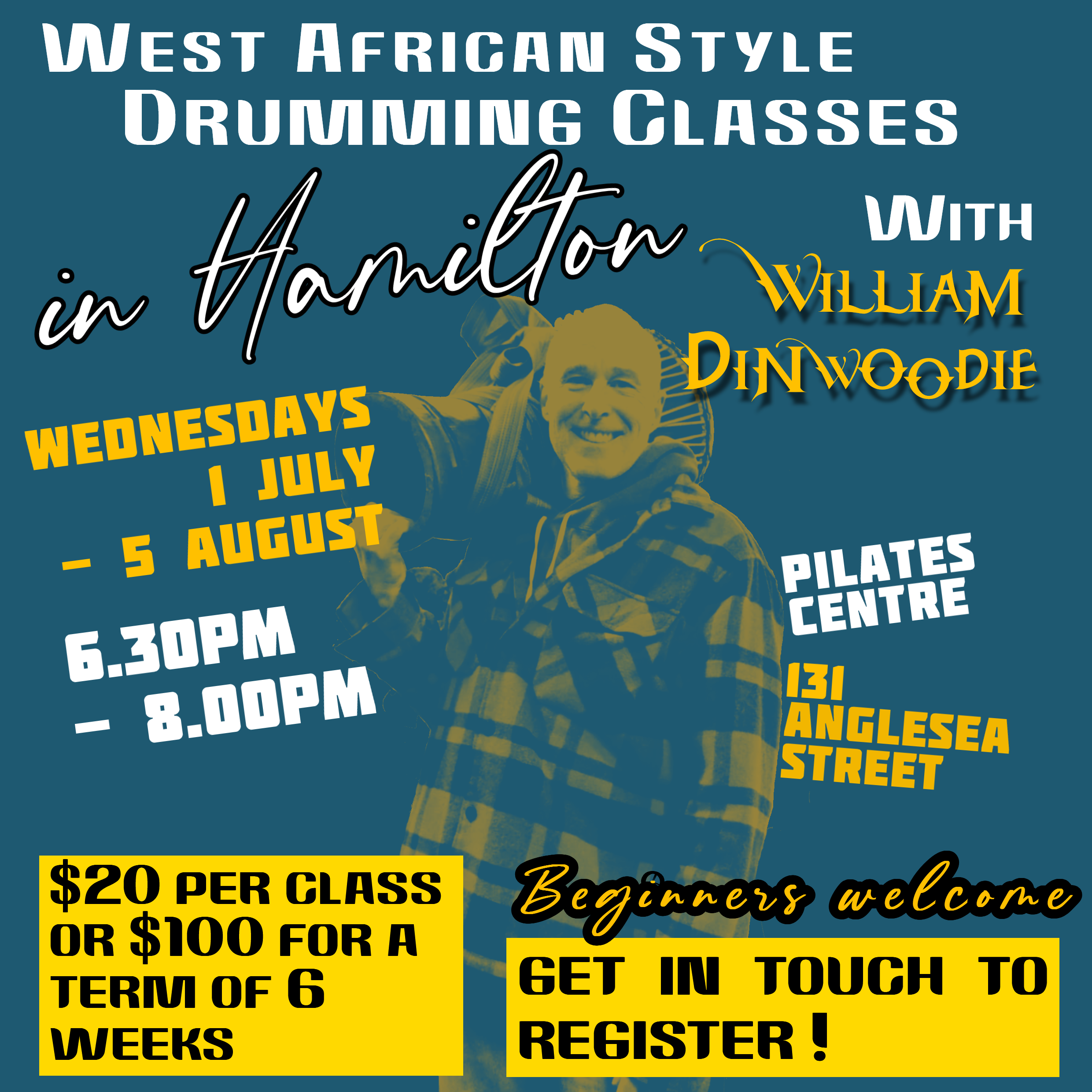 Hamilton Drum classes with Special Guest Teacher - William Dinwoodie