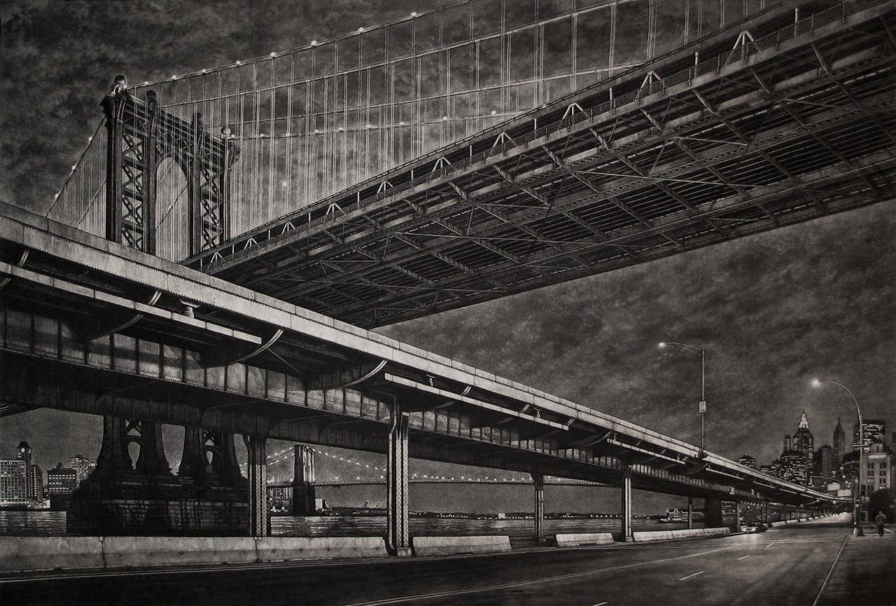 Crossing, 24 x 36",  mezzotint