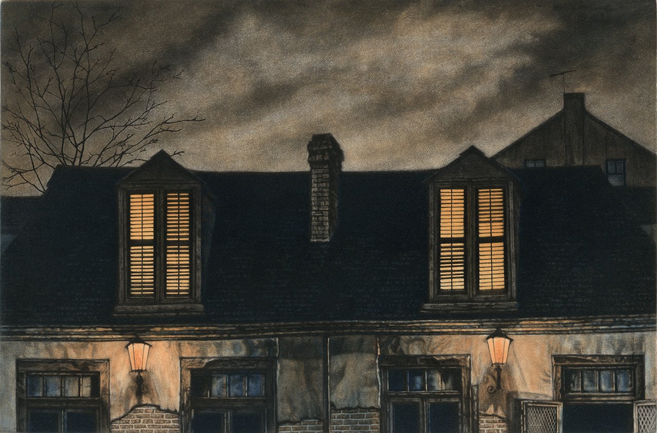 Lafitte's, 6 1/2 x 9 3/4", mezzotint