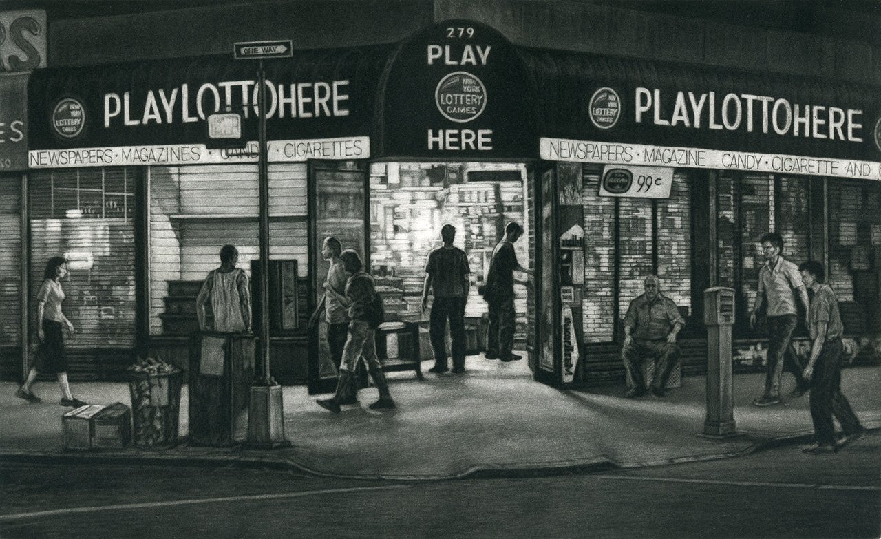 Play Here, 6 1/8" x 10", mezzotint