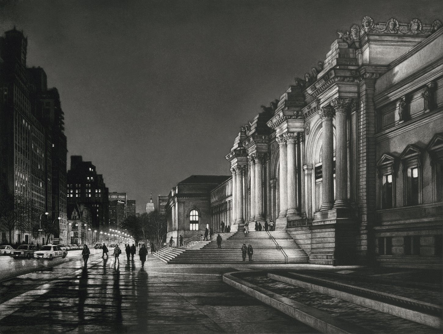 Museum Night, 9 x 12", mezzotint