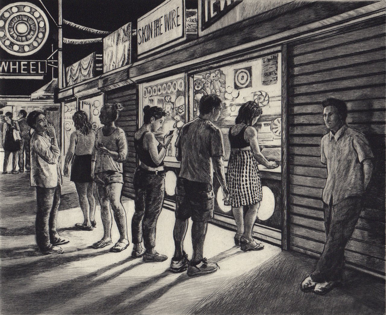 Arcade, 6 3/4 x 8 1/4", drypoint