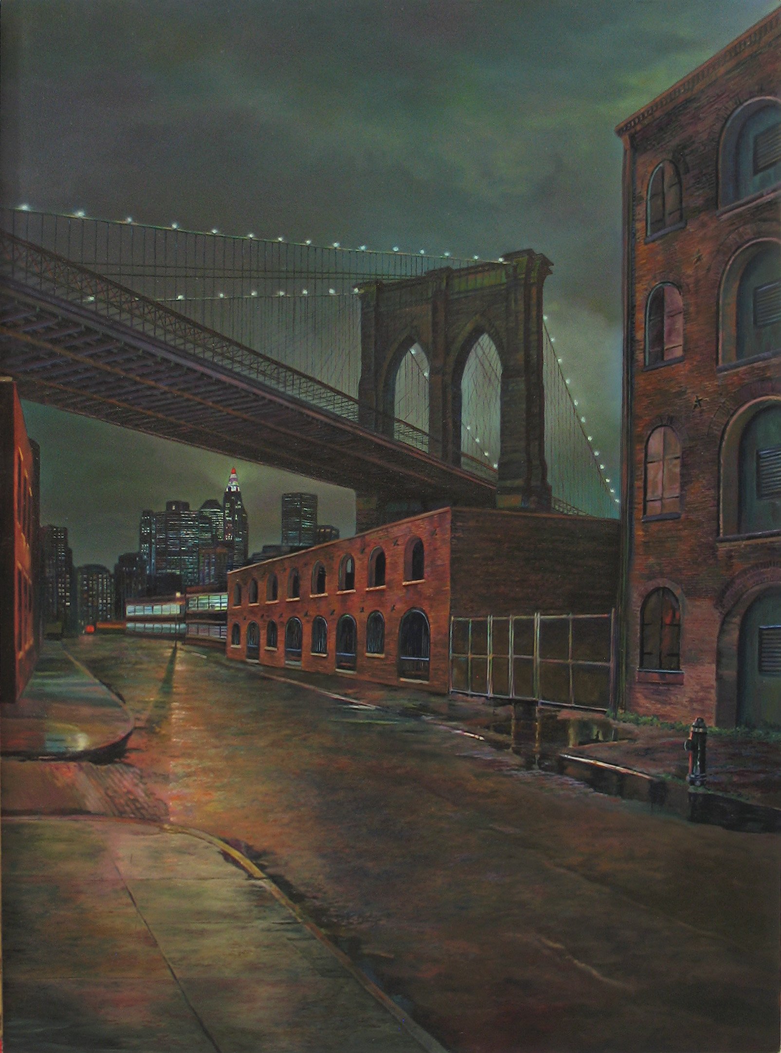 Brooklyn Bridge, 24 1/2" x 18", Oil on panel.