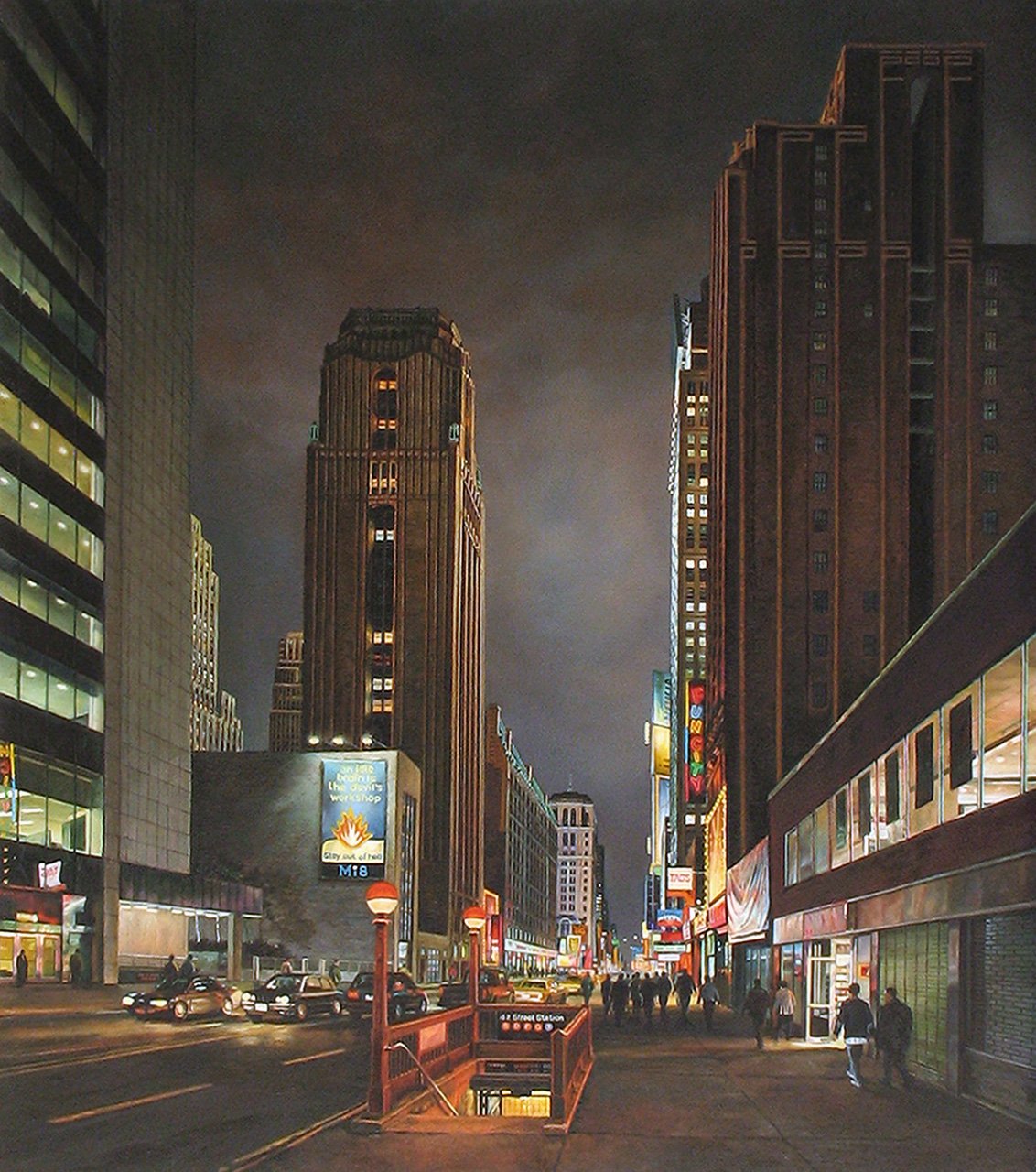 Fun City,  20 x 17 1/2", Oil on panel.