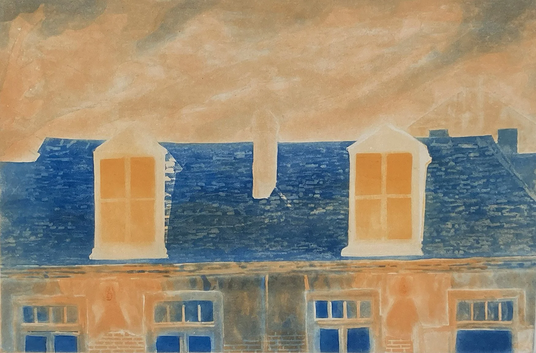 Lafitte's - orange and blue plate II