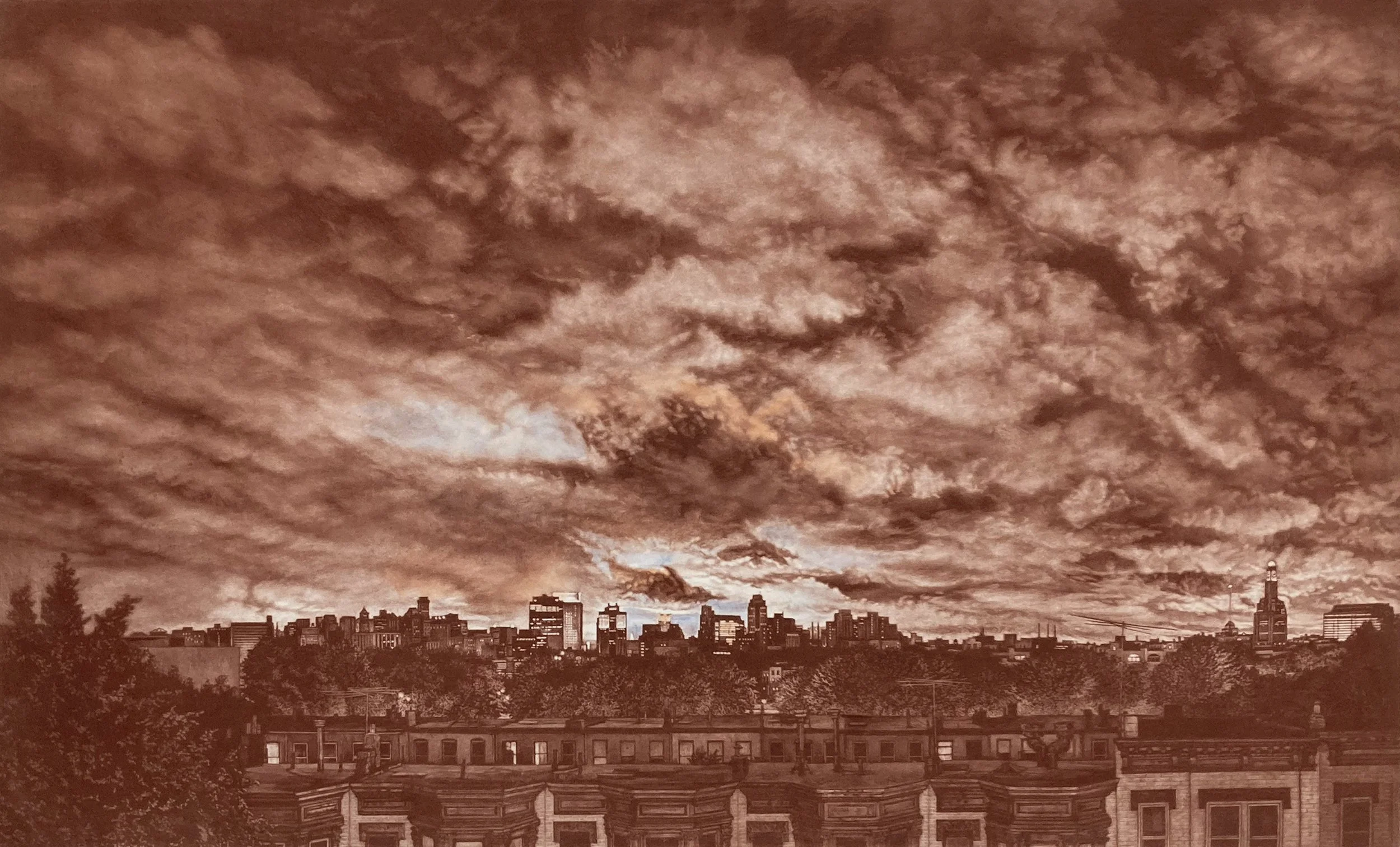 Eye of the Storm - mezzotint plate