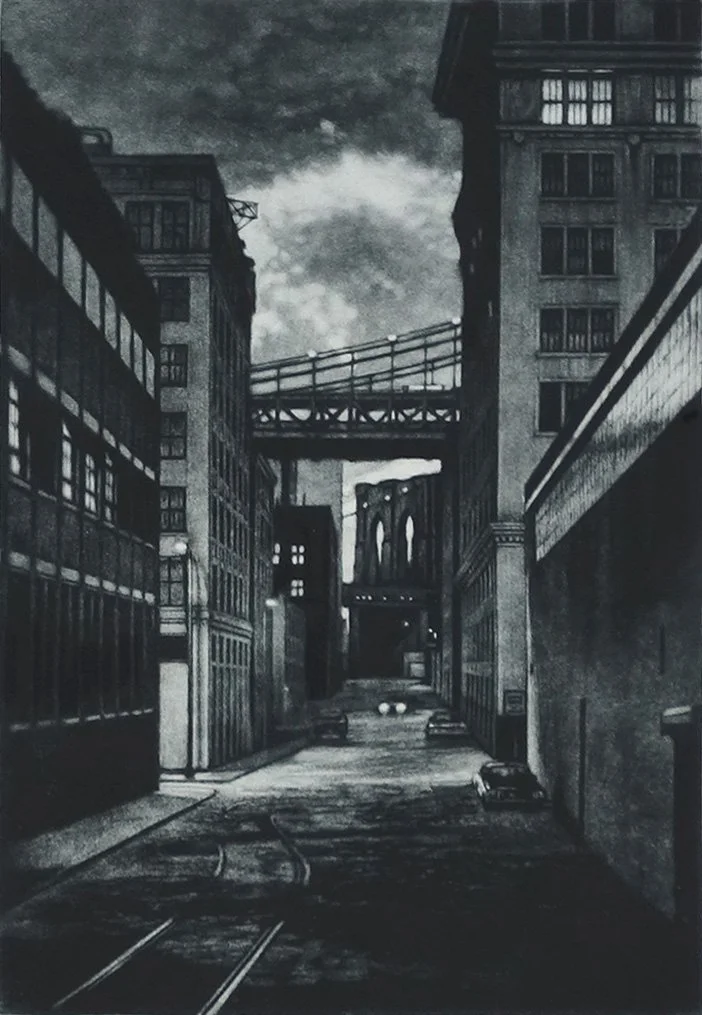 Plymouth Street - mezzotint plate