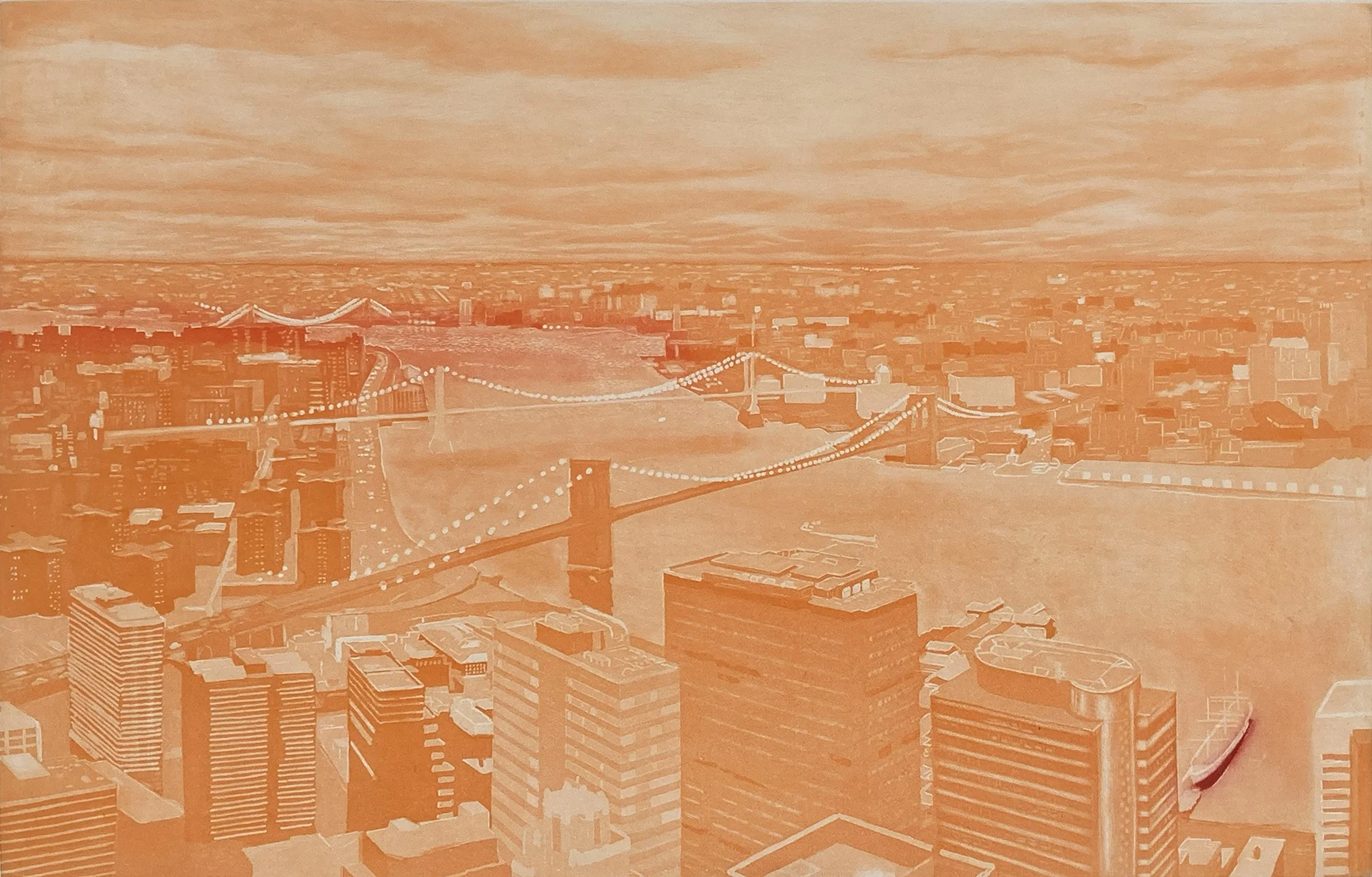Three Bridges - orange plate proof III