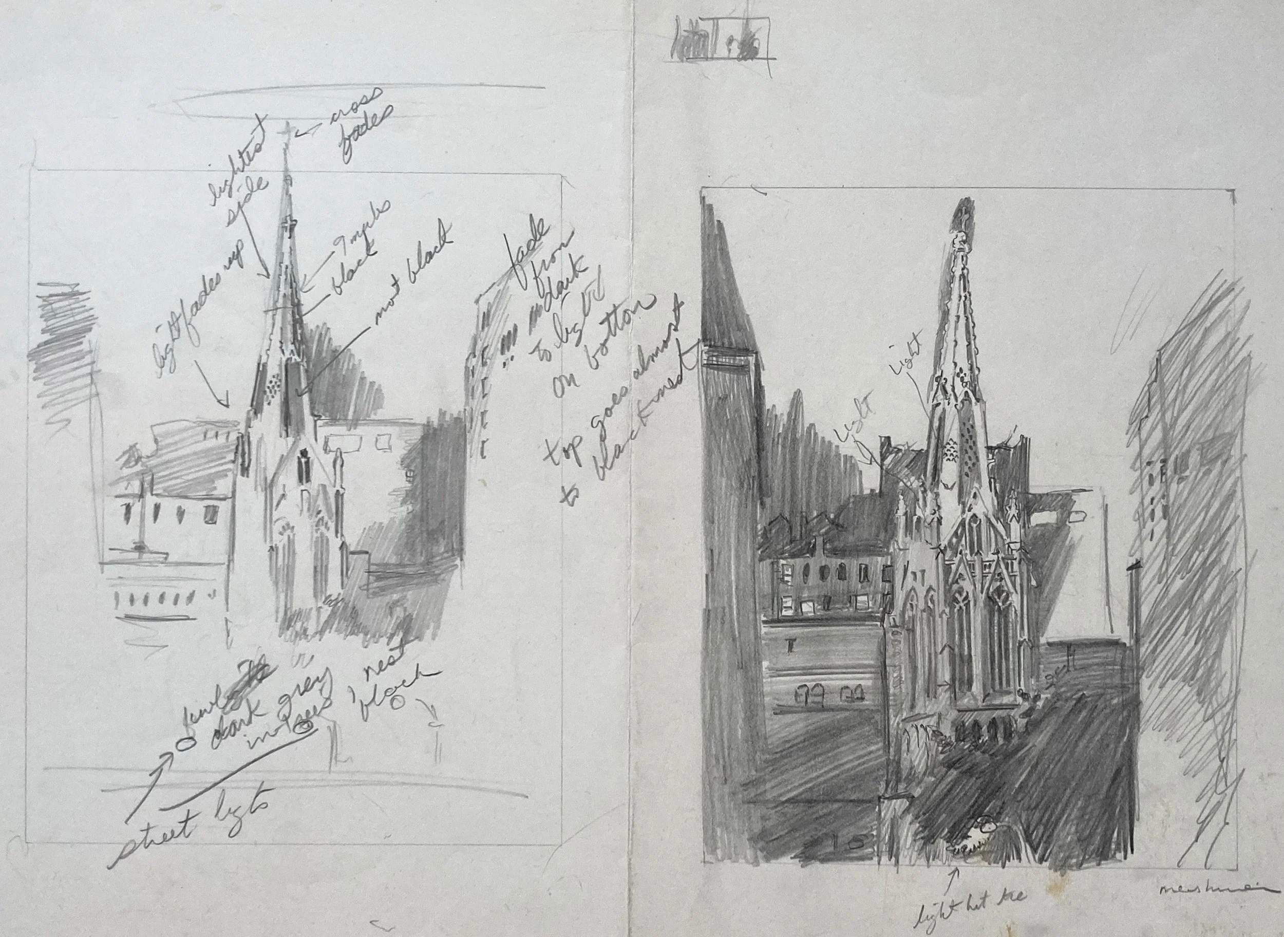 Grace Church - sketch with notes